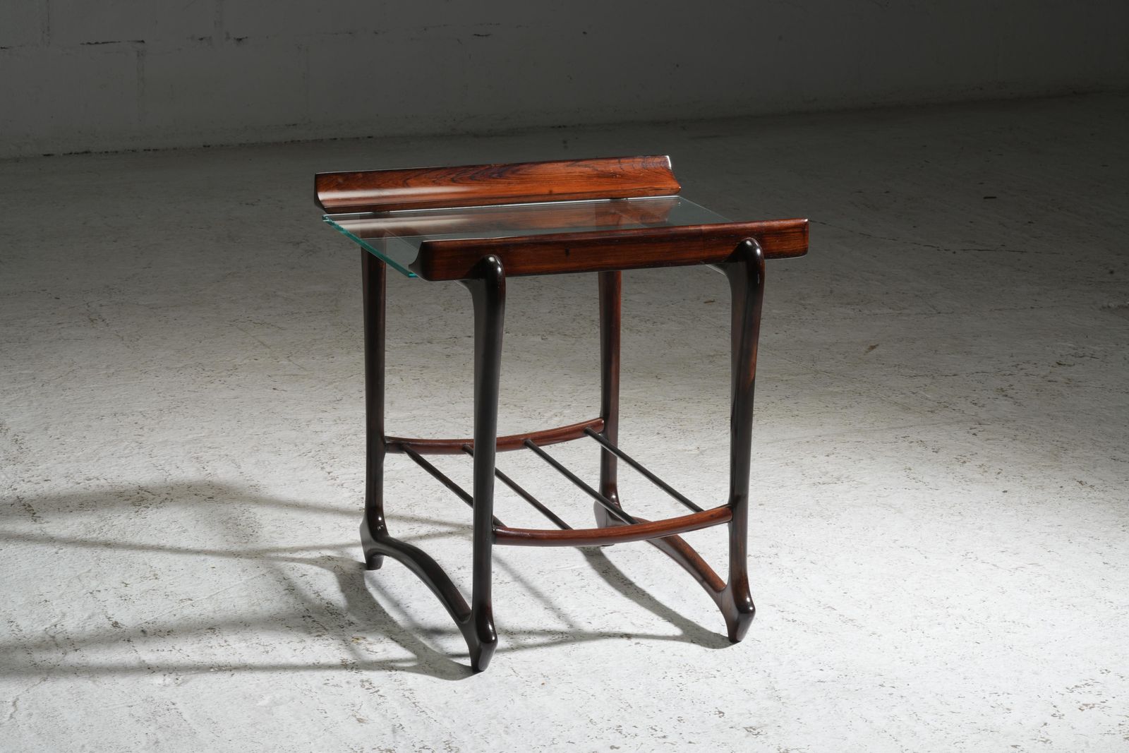 Side Table By Giuseppi Scapinelli, In Wood And Glass, Brazil, 1950's photo Furniture