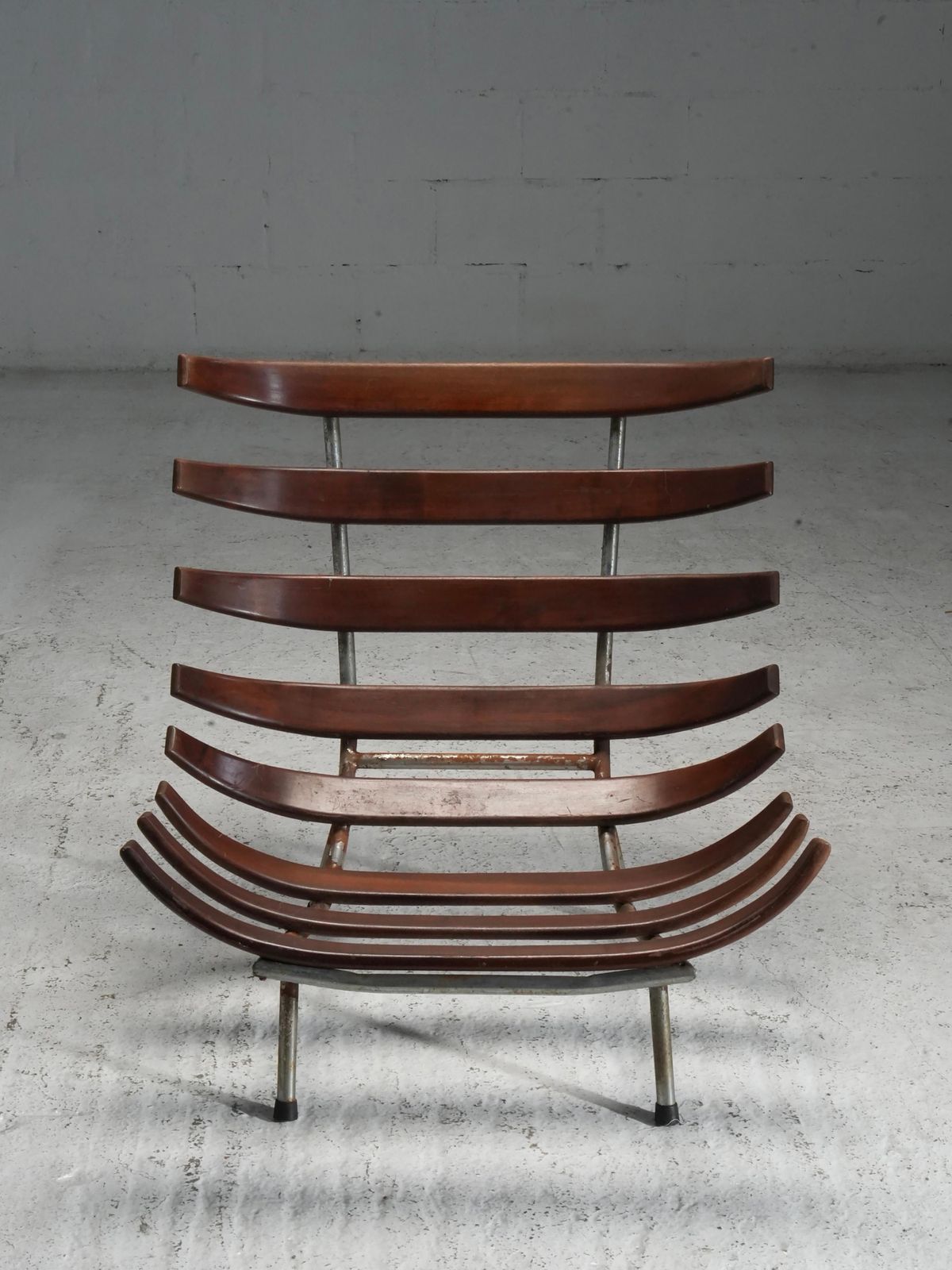 Rib Chair In Teak And Metal, Brazil, 1950's photo 6017.0