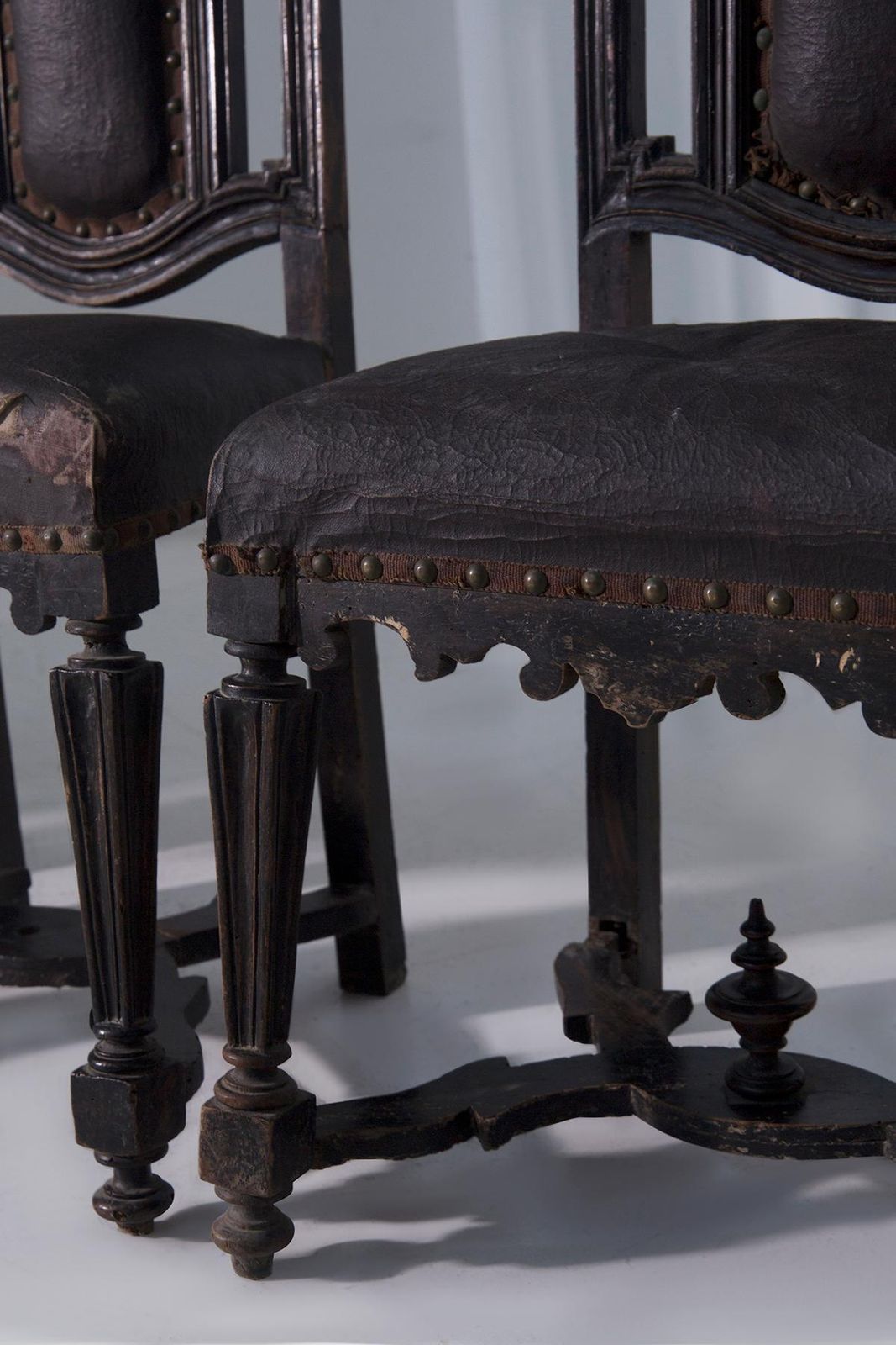 photo for sale Set Of Six Antique Italian 17th 18th Century Rocchetto Chairs