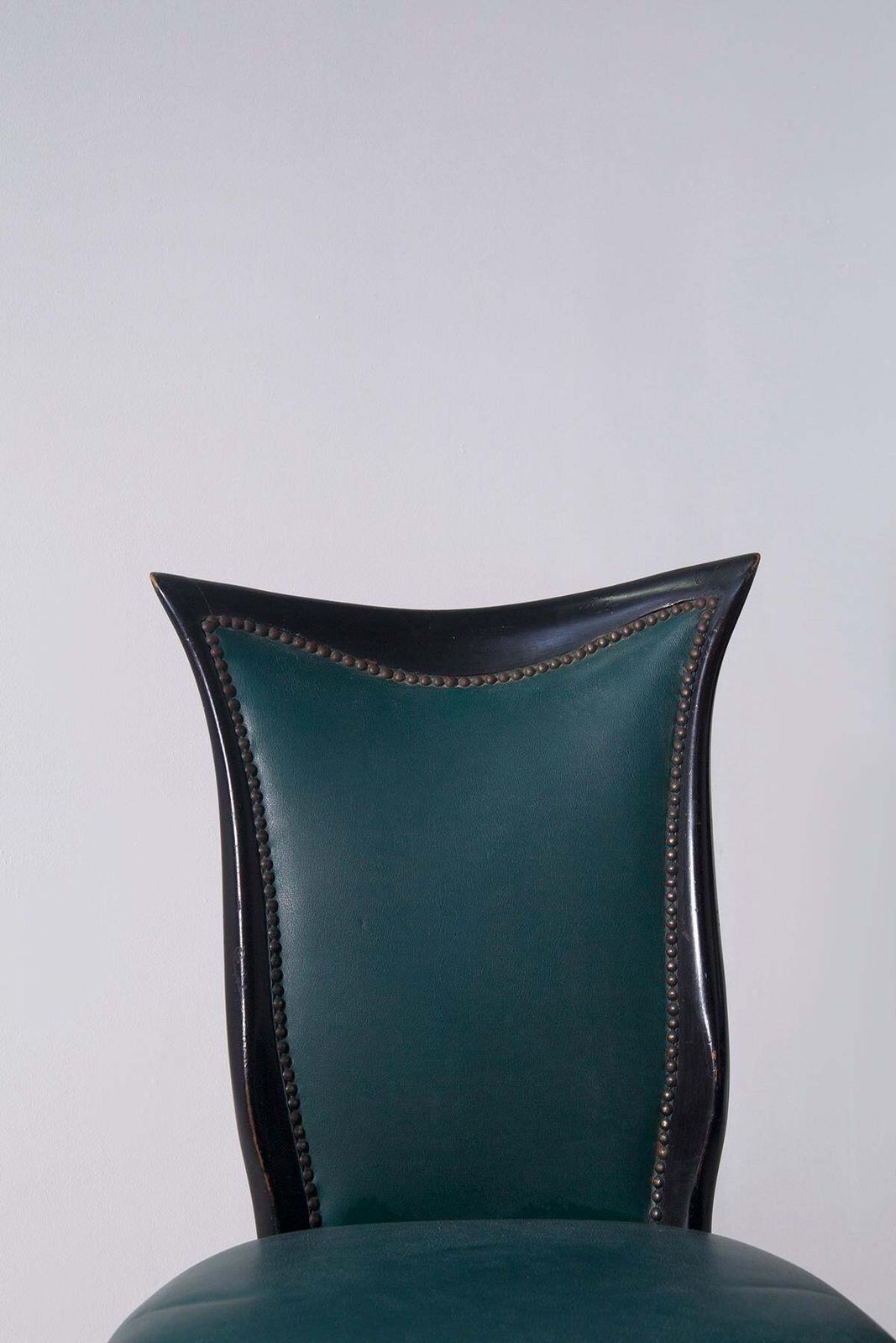 photo buy Elegant Set Of Six Italian Made Chairs In Green Leather