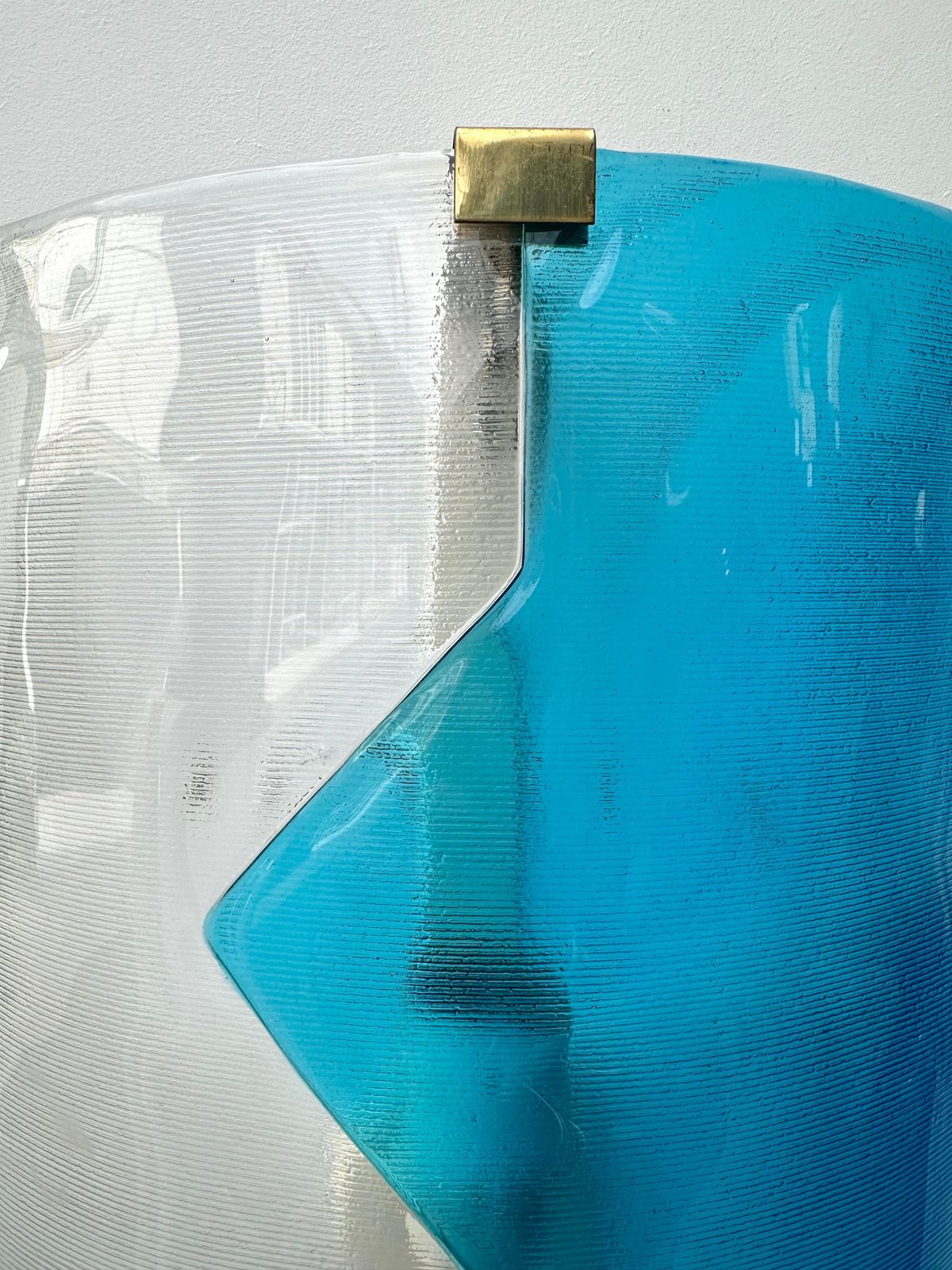 Lighting Pair Of Sconces Blue Murano Glass By I Tre, Italy, 1970s photo