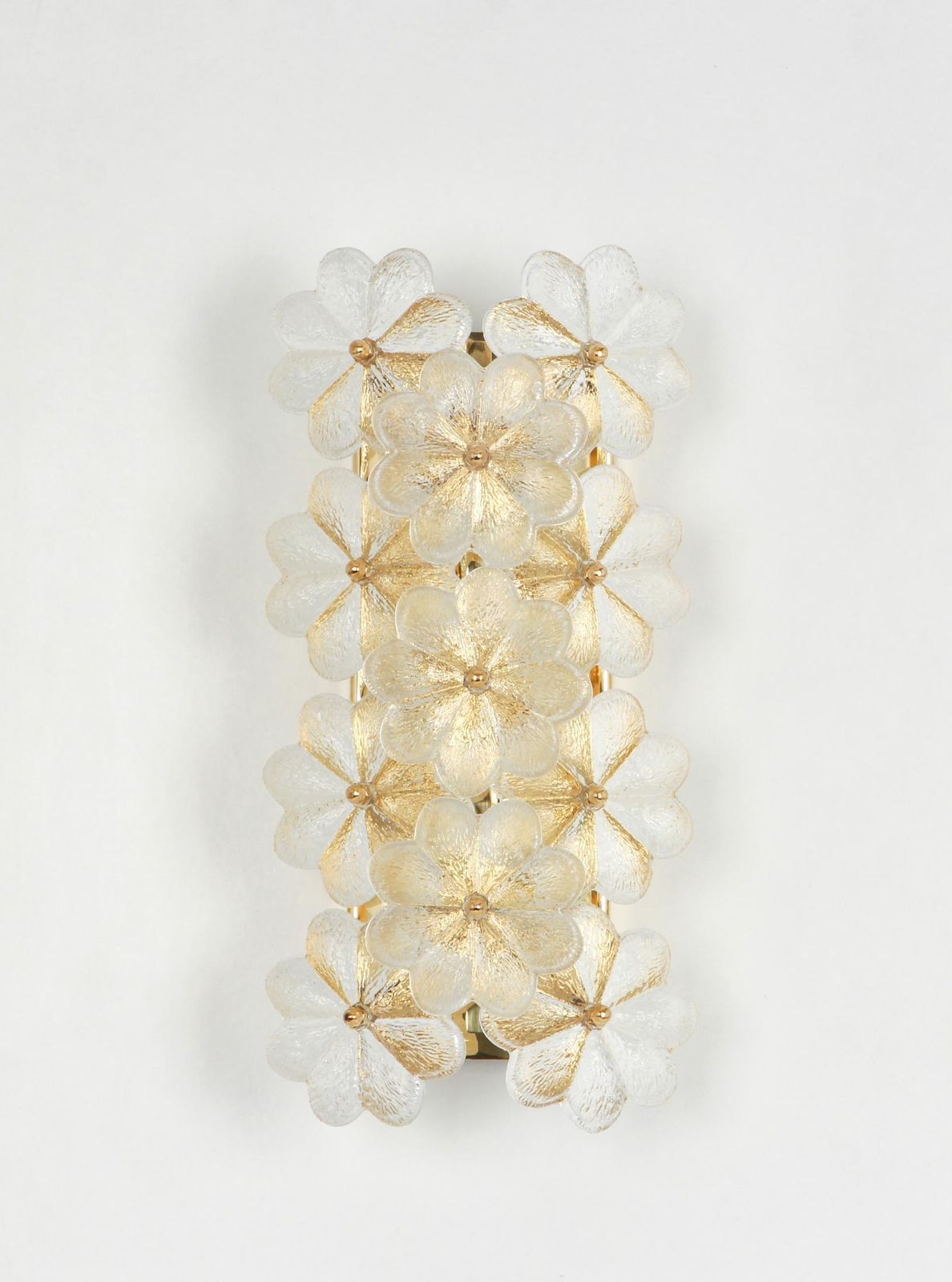 1 Of 2 Stunning Murano Glass Flower Wall Lights By Ernst Palme, Germany, 1970s photo furniture