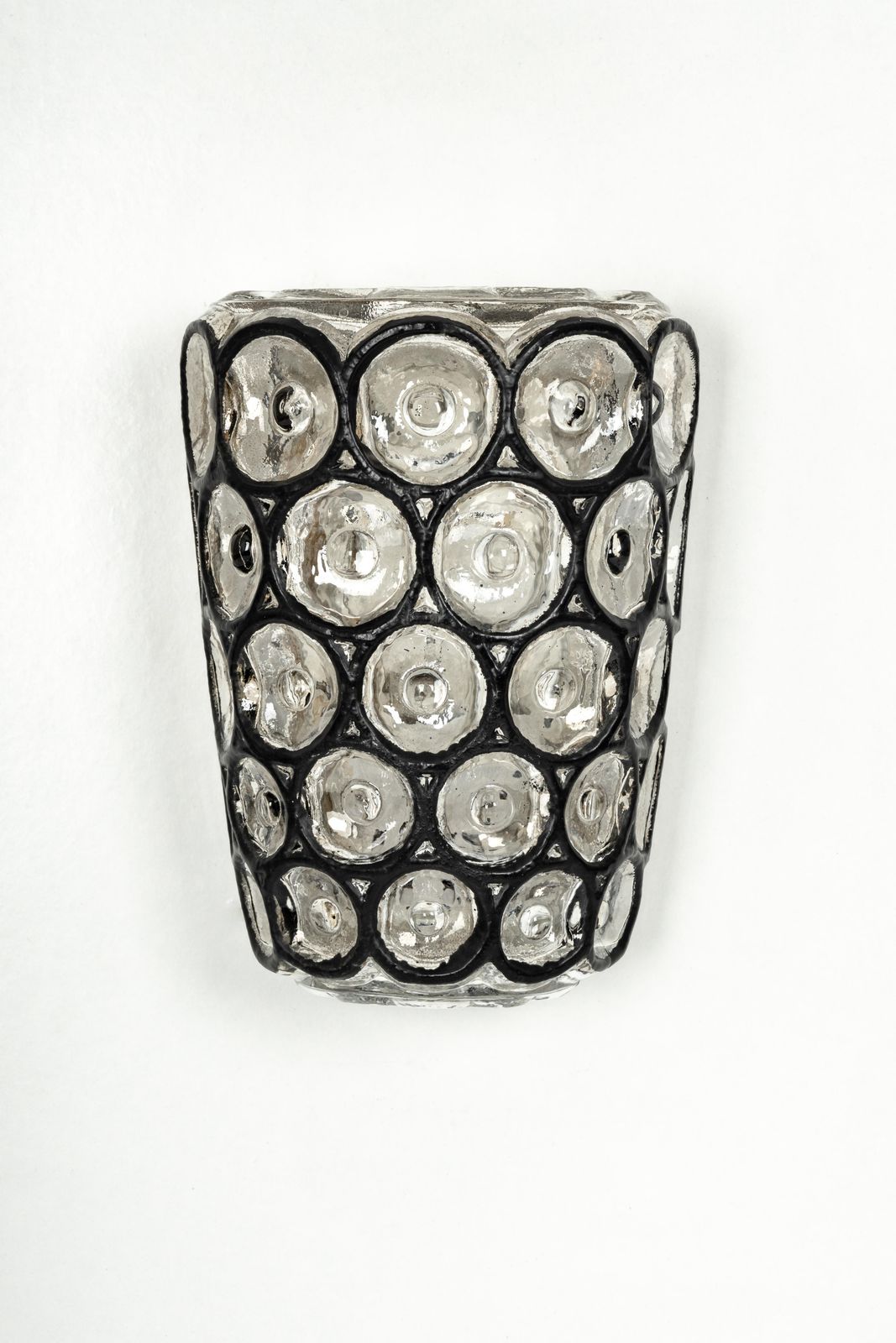 1 Of 2 Wall Lights Sconces Iron Glass By Limburg, Germany, 1960s photo for sale