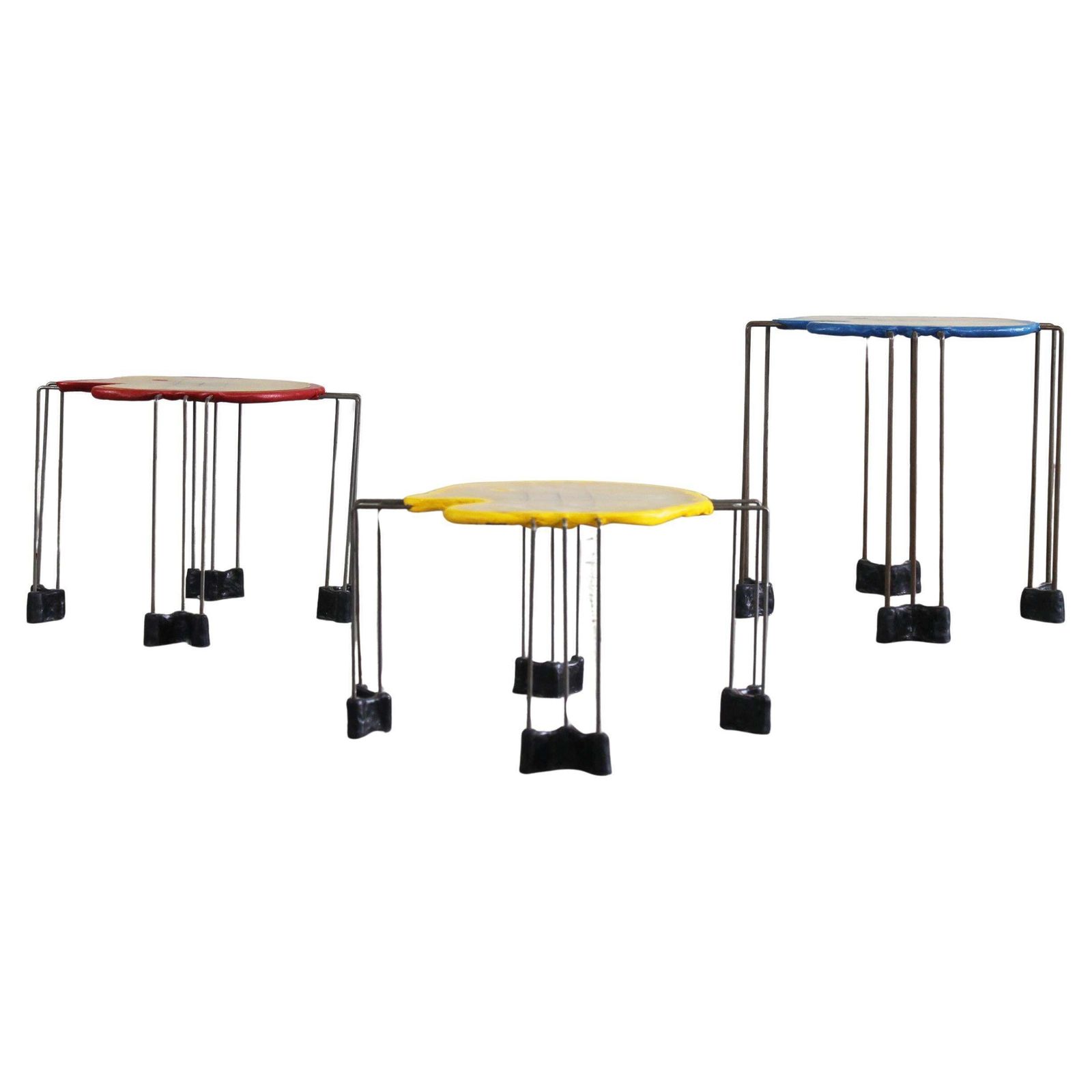 Gaetano Pesce Set Of Three Nesting Play Tables In Resin By Fish Design 1999