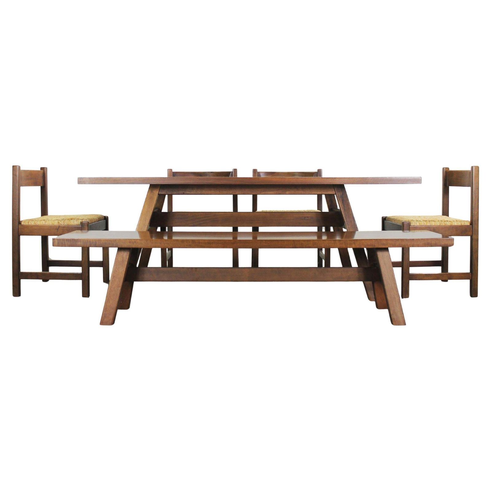 Giovanni Michelucci Dining Room Set With Table Bench And Chairs By Poltronova