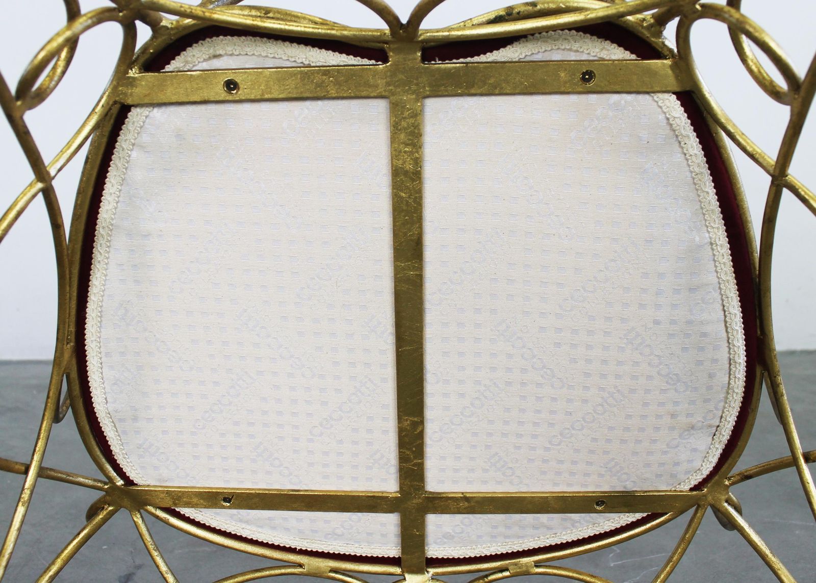 photo buy Andrè Dubreuil Ram Armchair In Iron And Red Velvet By Ceccotti 1990s