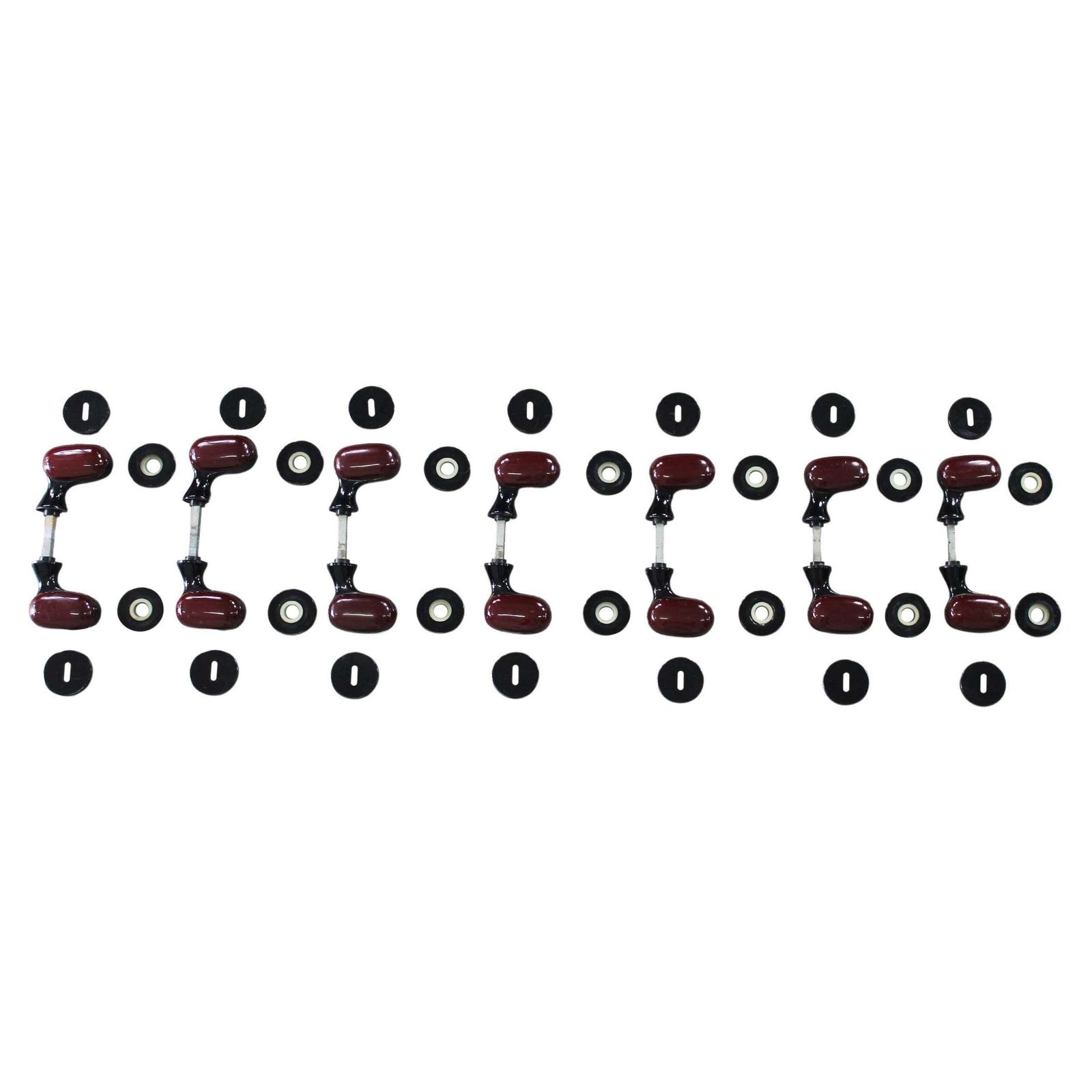 Luigi Caccia Dominioni Set Of Seven Handels In Black And Red Abs By Olivari 1975