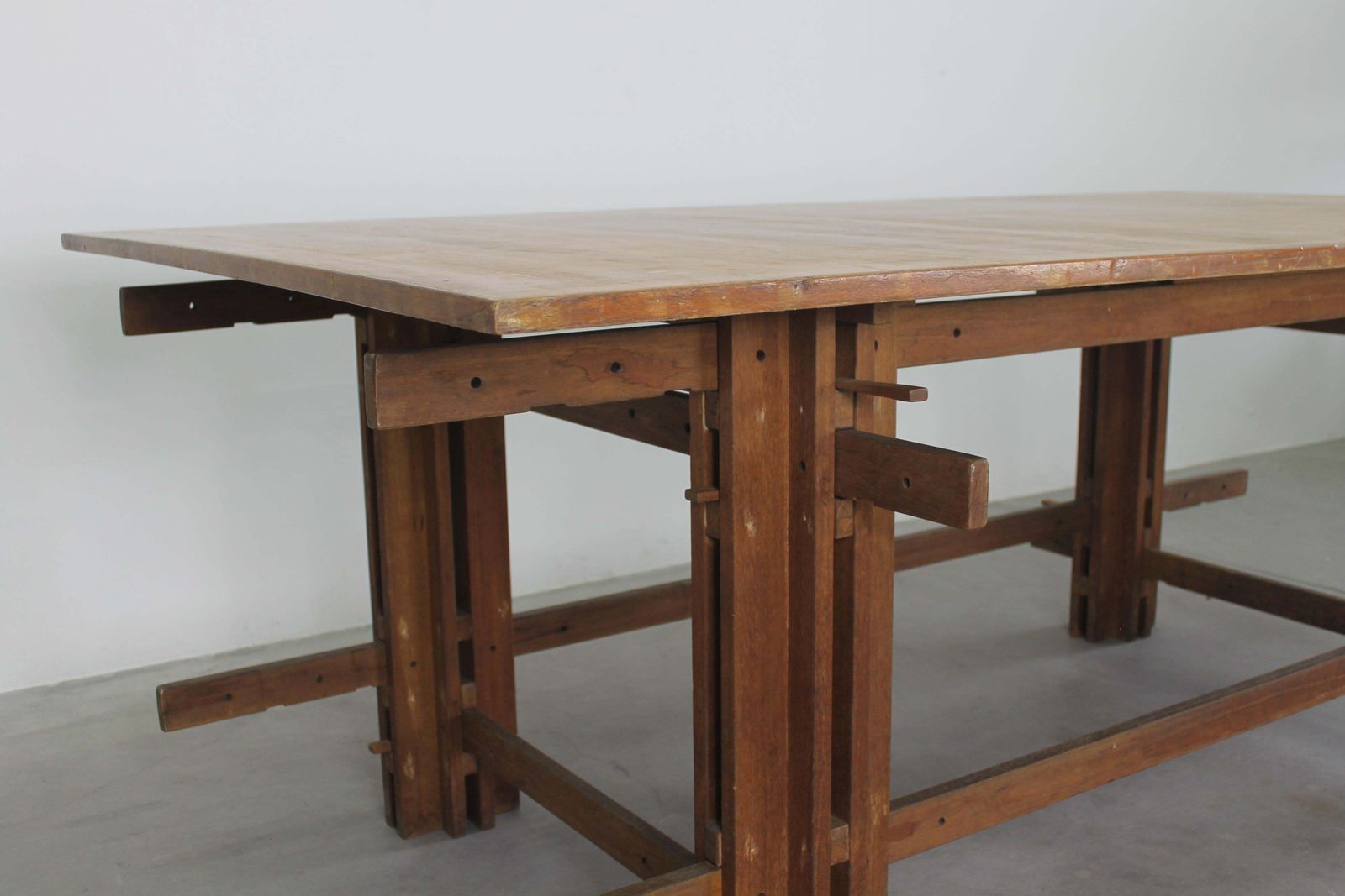 Giuseppe Rivadossi High Table In Oak Wood By Officina Rivadossi 1970s photo vinterior