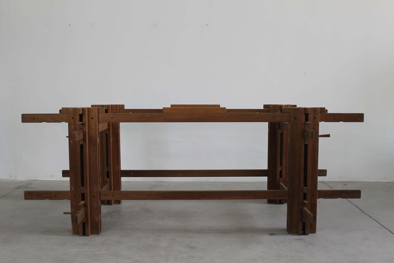 photo furniture Giuseppe Rivadossi High Table In Oak Wood By Officina Rivadossi 1970s