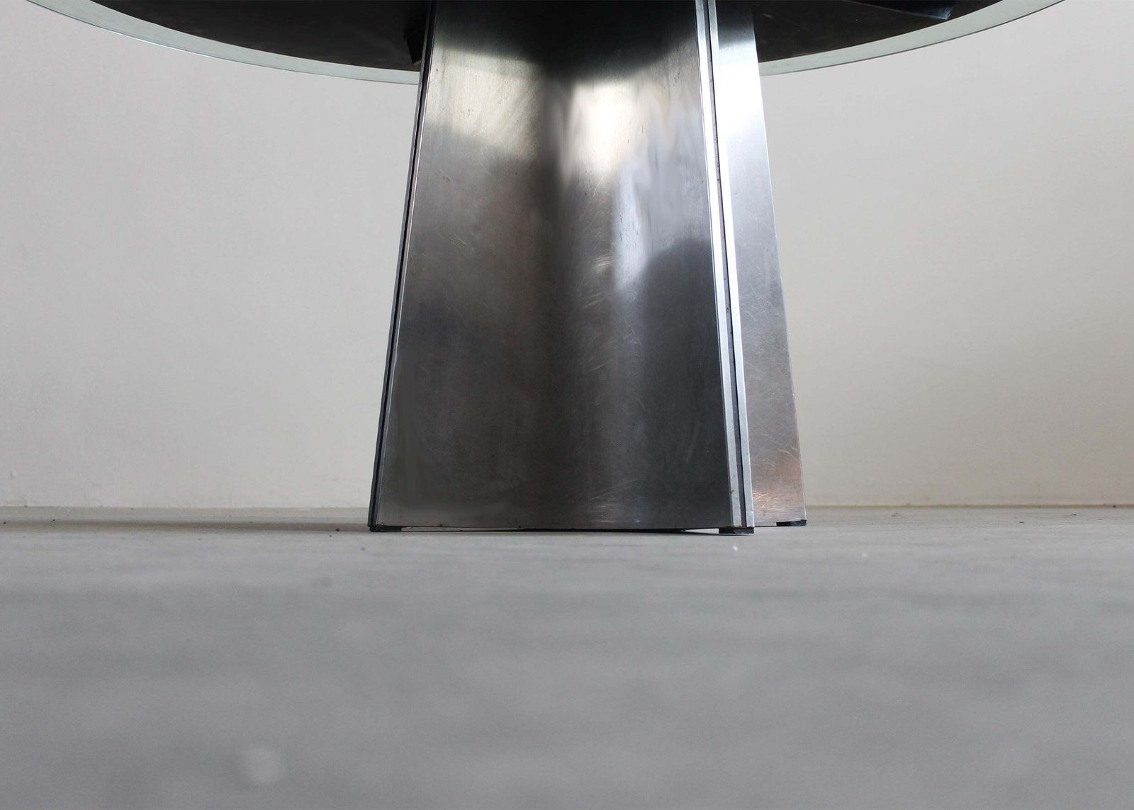 Luigi Saccardo Ufo Pedestal Table In Steel And Glass By Maison Jansen 1970s photo 10401.0