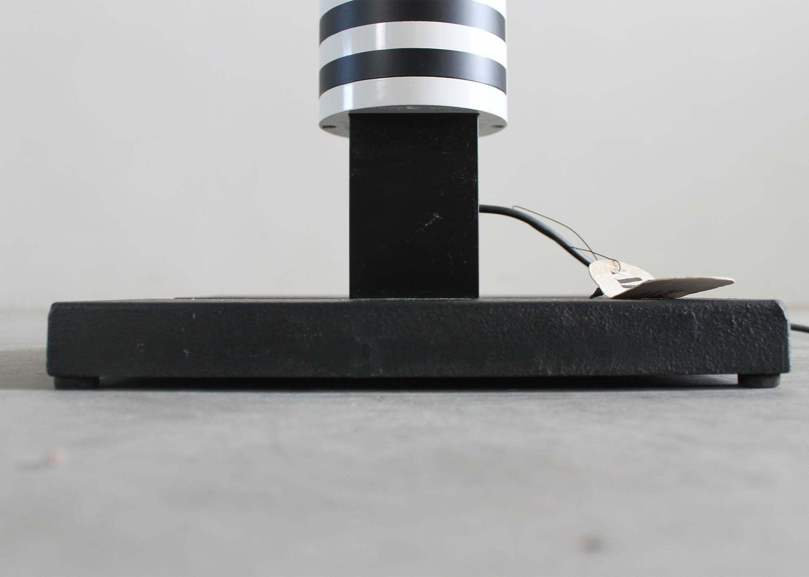 Mario Botta Shogun Floor Lamp In Black And White Metal By Artemide 1986 Italy photo vintage