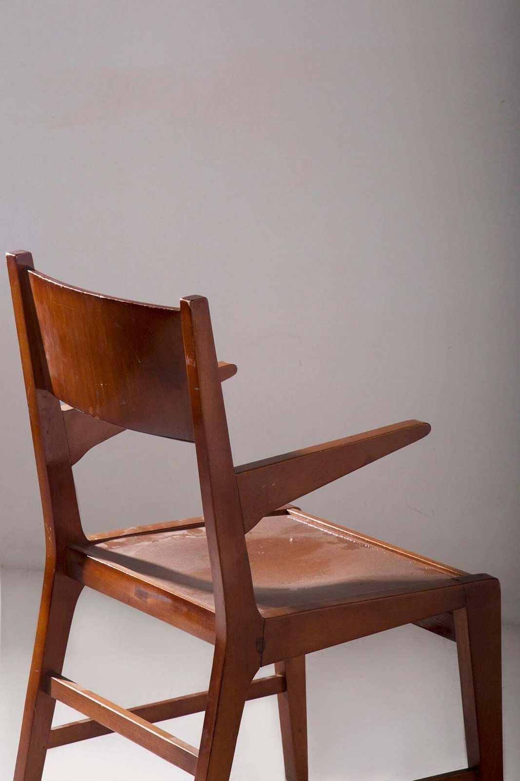 Pair Of Wooden Chairs With Armrests photo vintage