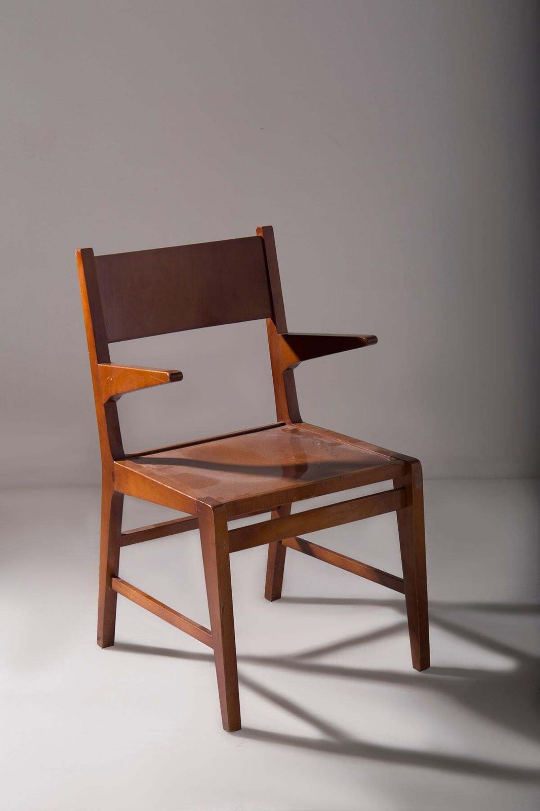 2655.0 Pair Of Wooden Chairs With Armrests photo