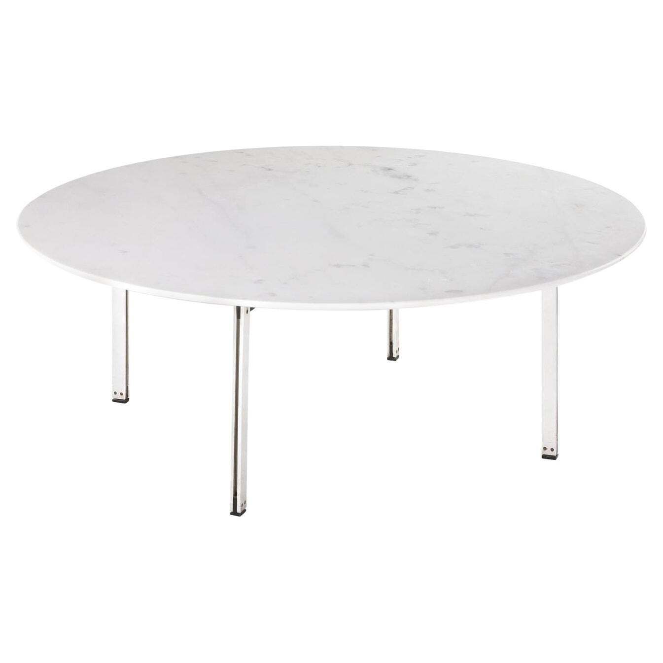 Florence Knoll Parallel Bar Round Table In Marble And Steel By Knoll 1950s