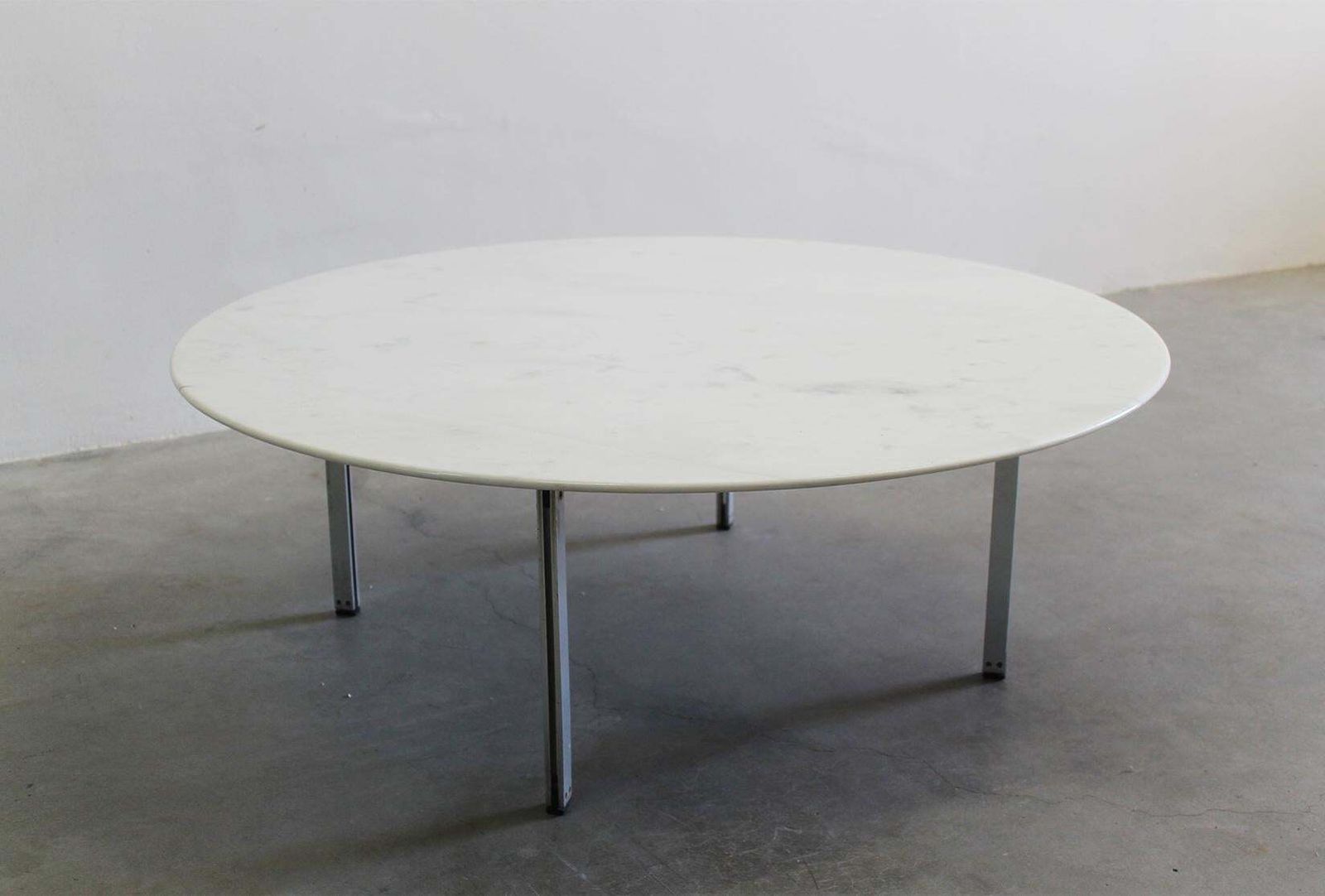 Florence Knoll Parallel Bar Round Table In Marble And Steel By Knoll 1950s photo 3060.0
