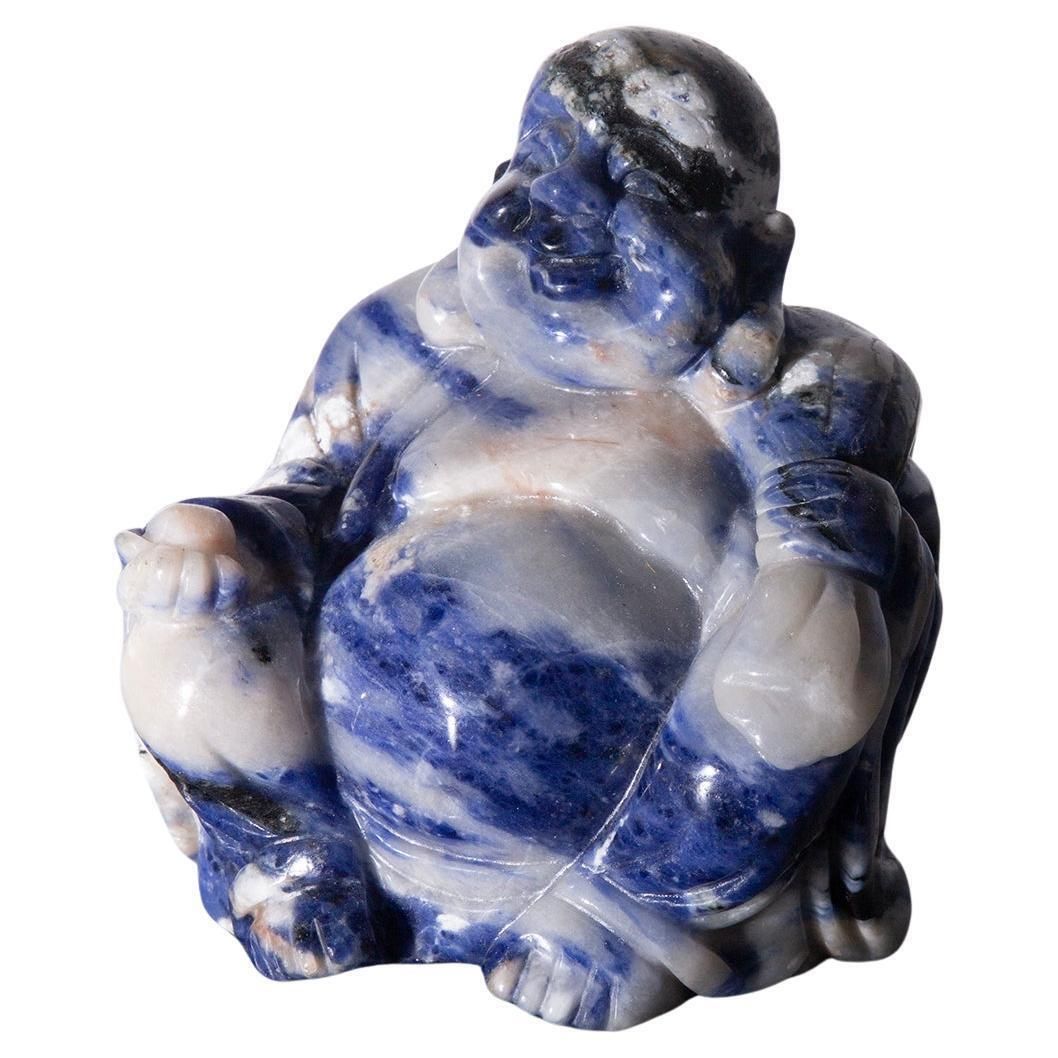 Budai Buddha Striped Blue Jada