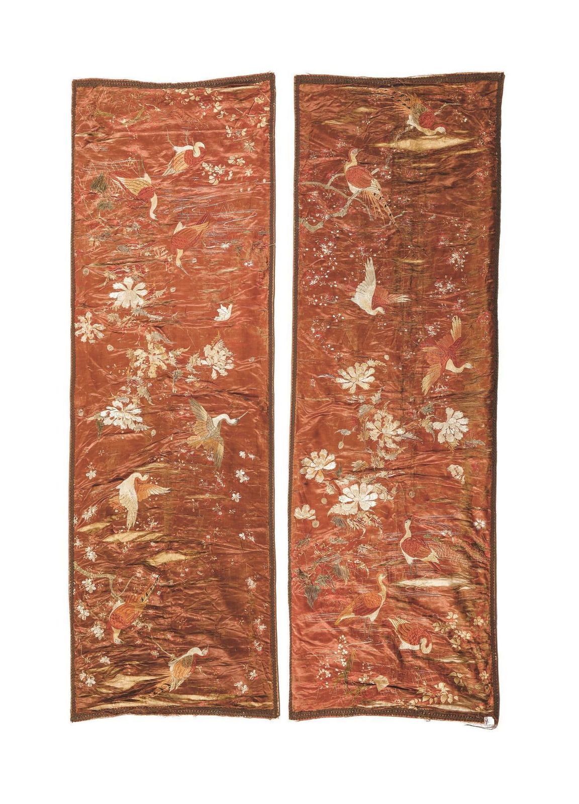 Pair Of Silk Blankets Or Embroideries, Qing Dynasty photo furniture