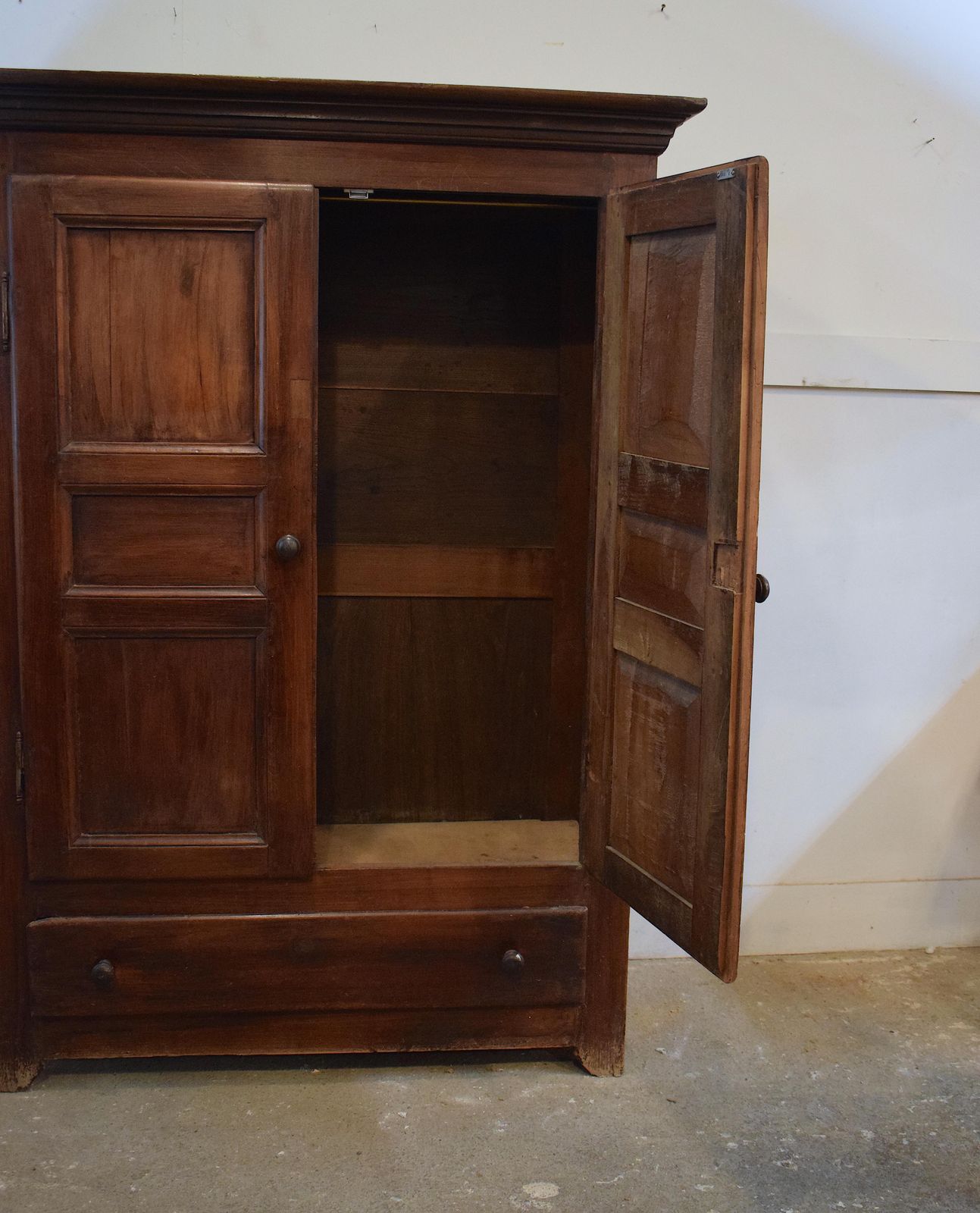 Louis Philippe Solid Walnut Armoire Wardrobe With A Single Draw photo 2600.0