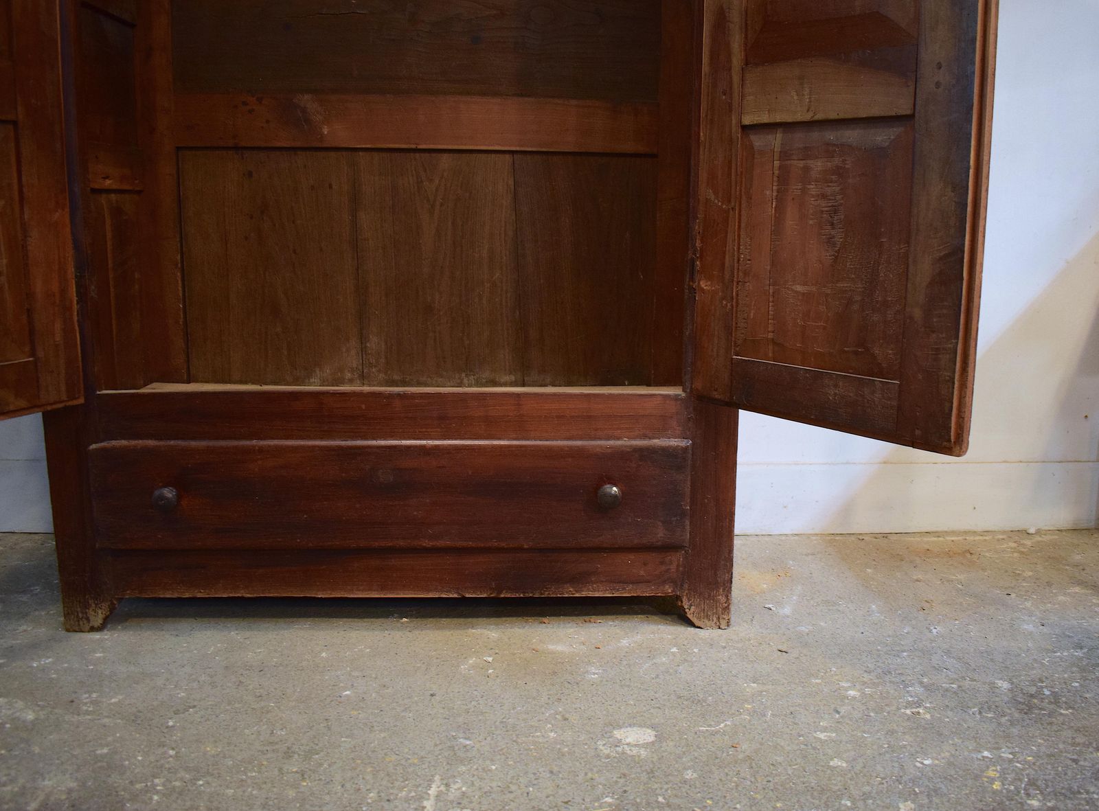 Louis Philippe Solid Walnut Armoire Wardrobe With A Single Draw photo vinterior