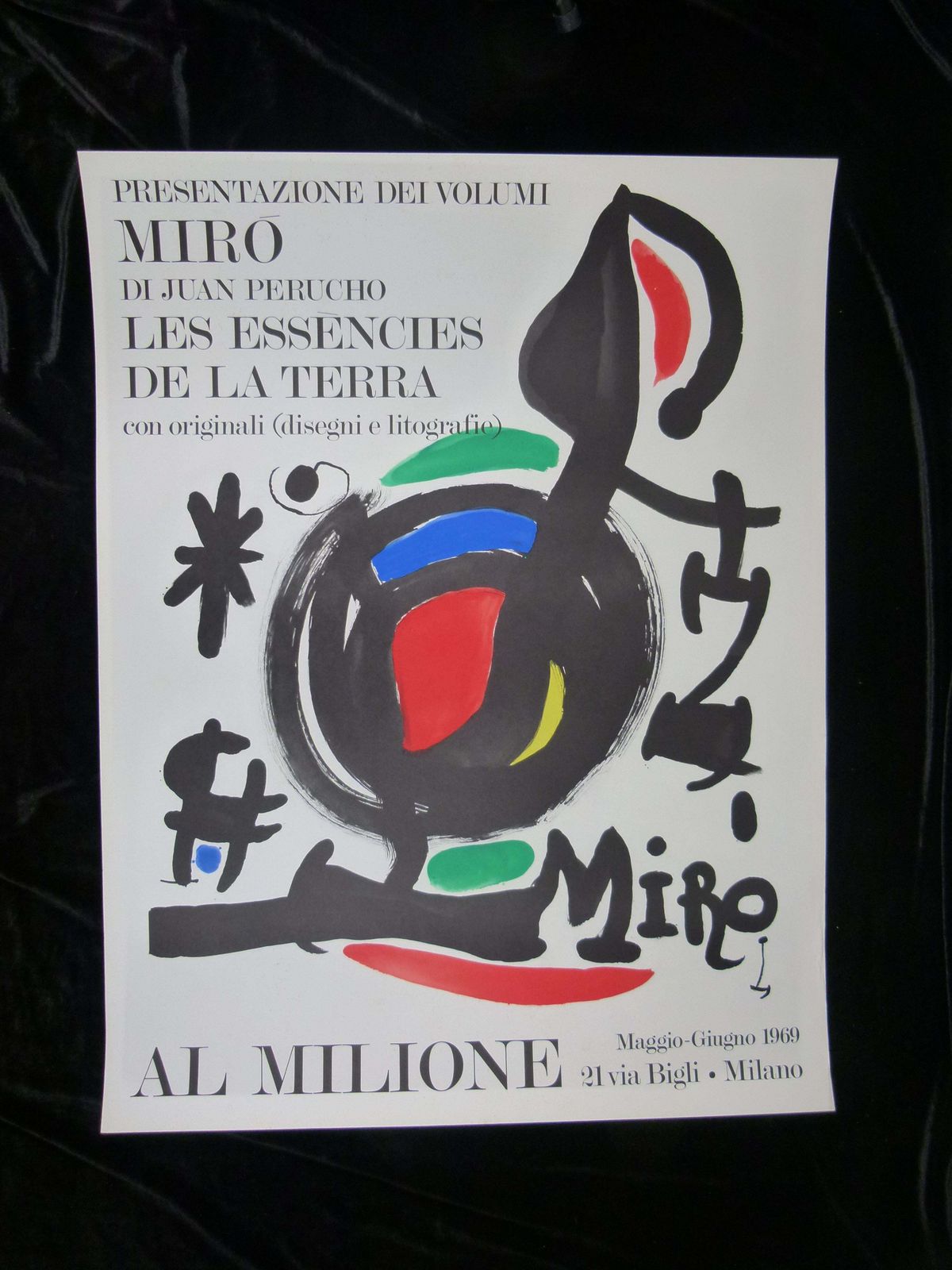 Joan Miró "Les Essències De La Terra" Poster From 1969 In Milan, Italy photo furniture