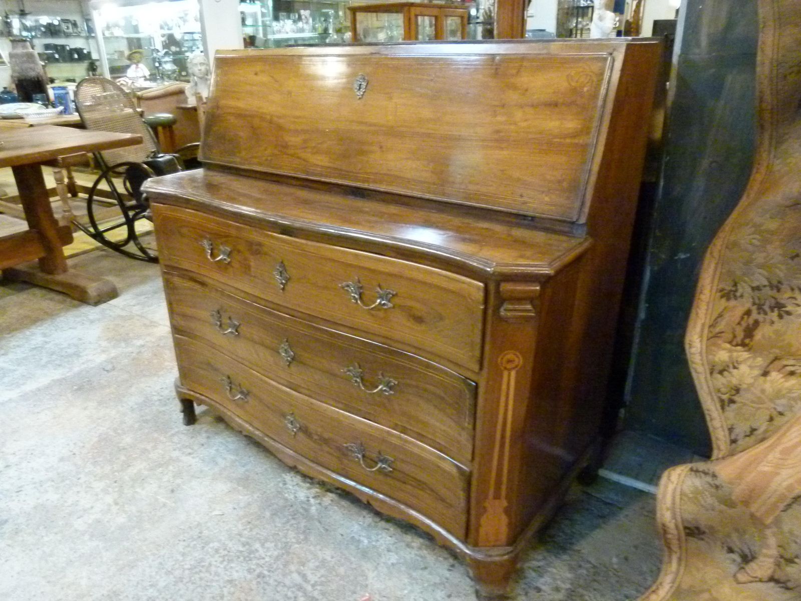 Walnut Secretary In Louis XVI Style photo for sale