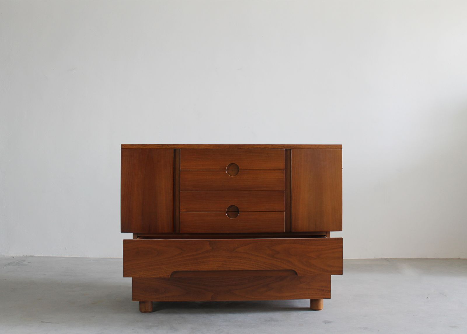 Giovanni Michelucci Cabinet Serena In Walnut Wood By Poltronova 1950s Italy photo furniture