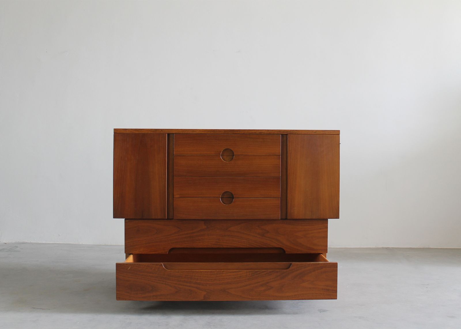 Giovanni Michelucci Cabinet Serena In Walnut Wood By Poltronova 1950s Italy photo Furniture