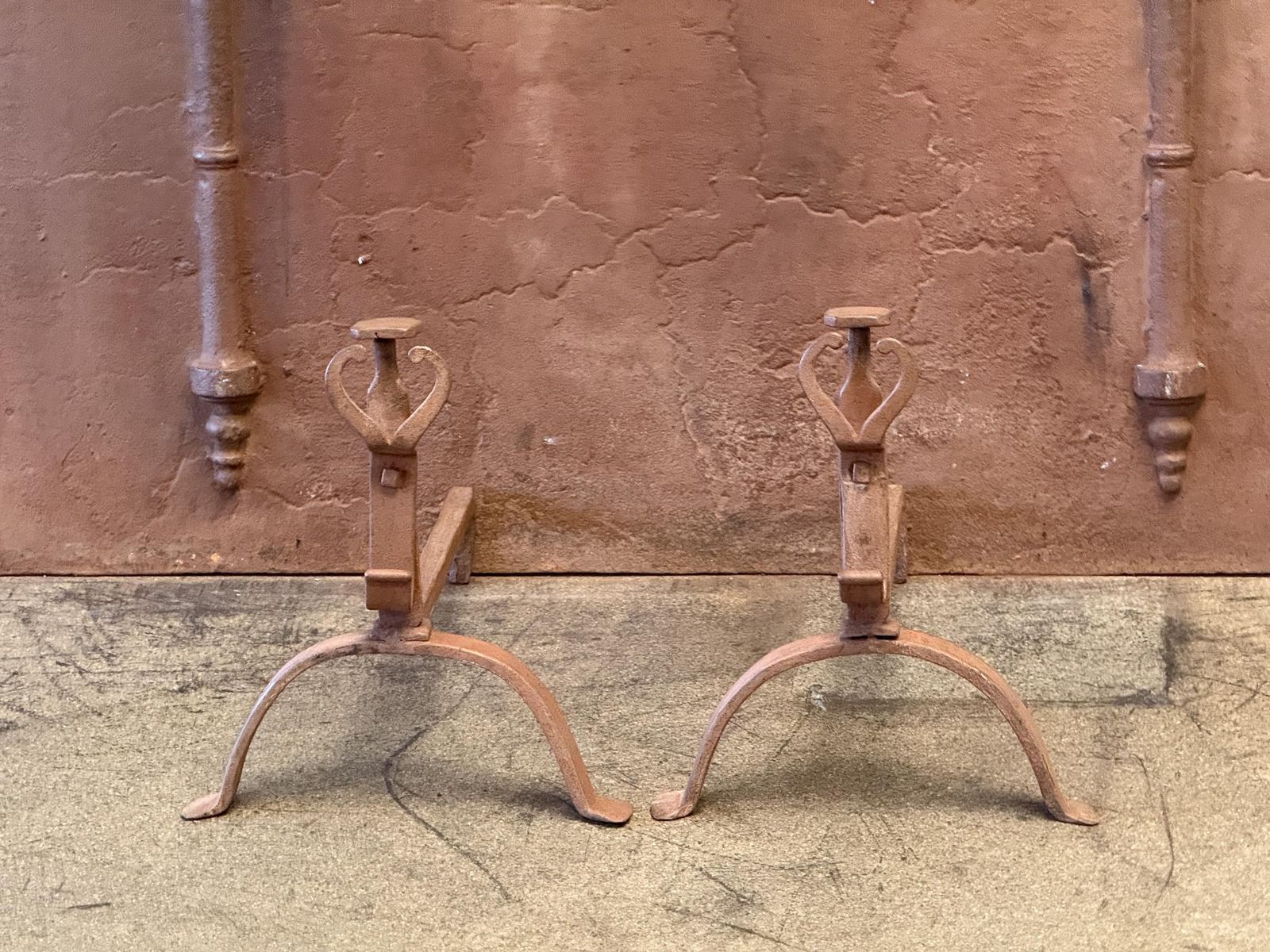 18th Century French Andirons Or Firedogs, Louis XV Period photo Home Fixtures