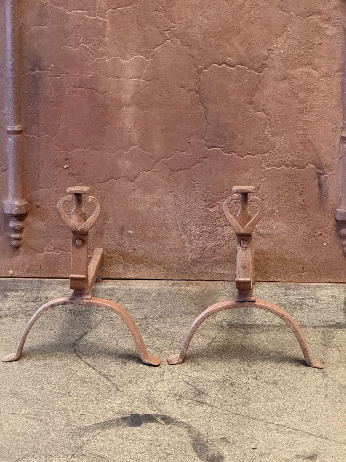 18th Century French Andirons Or Firedogs, Louis XV Period photo vinterior