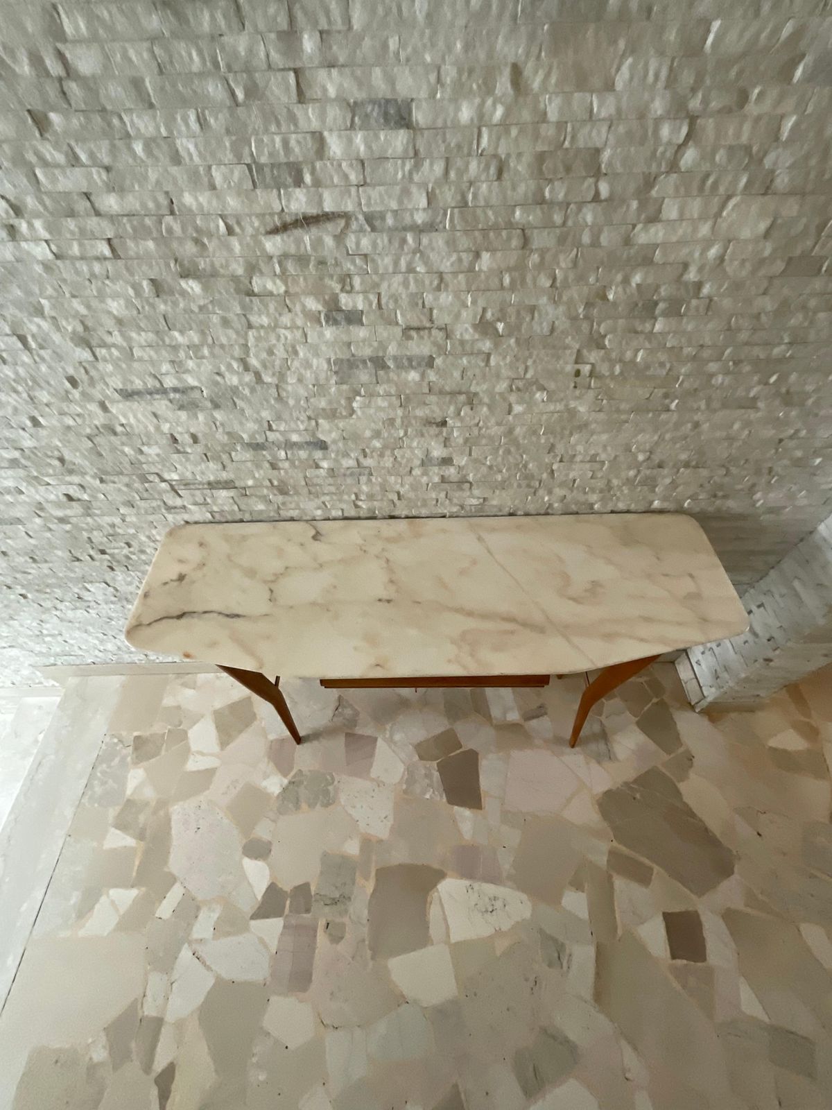 Ico Parisi Console In Legno Di Faggio E Marmo   Italia 1950 photo vinterior