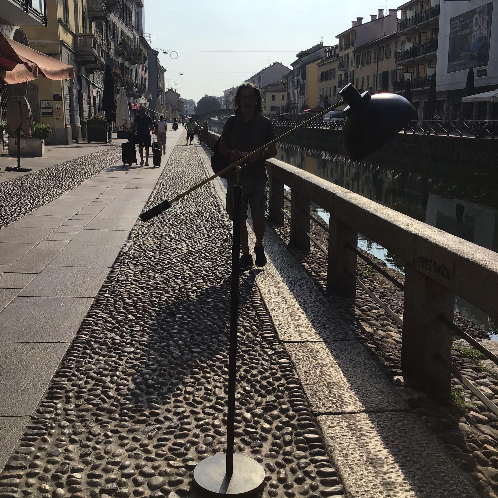Stilnovo Floor Lamp Adjustable Marbre Brass Metal 1950 Italy photo furniture