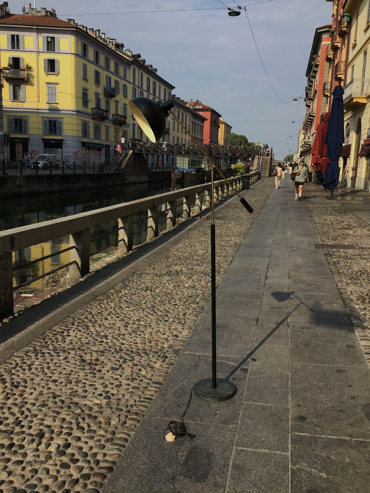 Stilnovo Floor Lamp Adjustable Marbre Brass Metal 1950 Italy photo vinterior