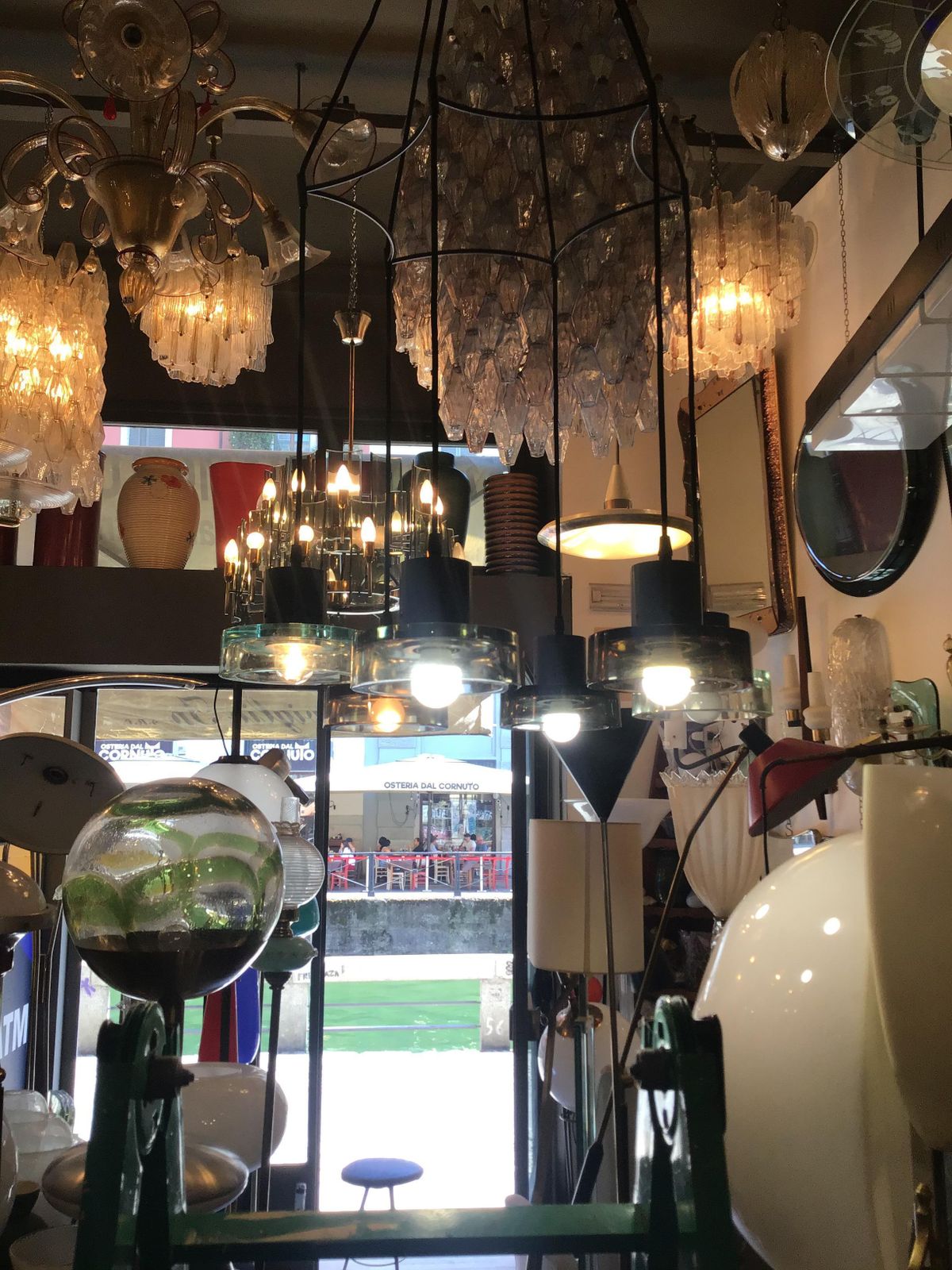 Seguso Flavio Poli Chandelier N 6 Light Adjustable Glass Metal 1960 Italy photo buy
