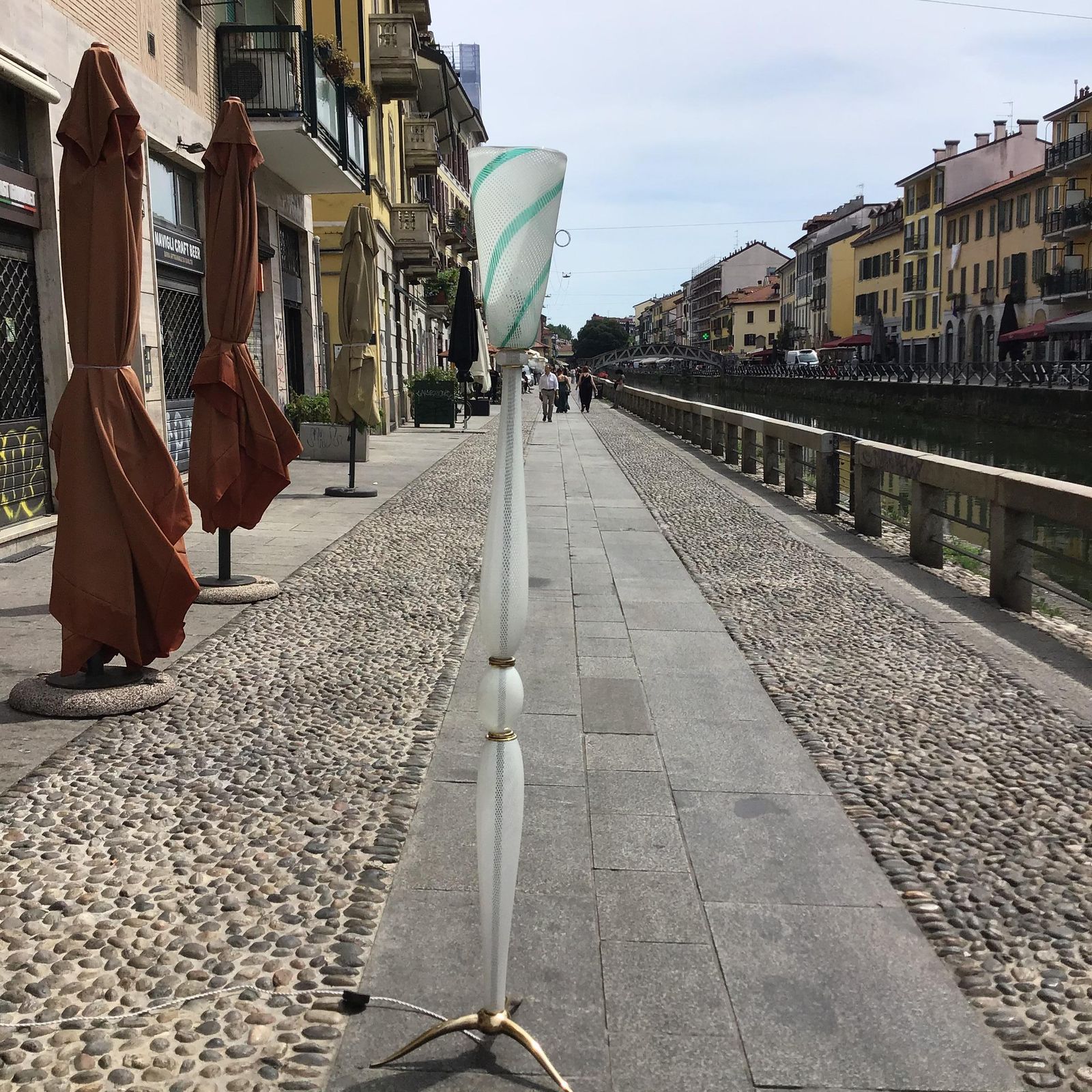 Venini Carlo Scarpa “ Filigrana “ Floor Lamp Murano Glass Brass 1930 Italy photo Lighting