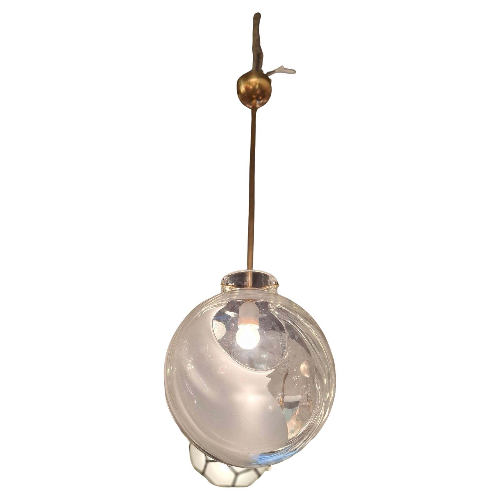 Toni Zuccheri Chandelier Murano Glass  Brass 1960. Italia