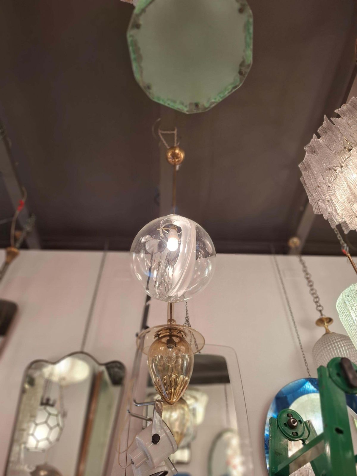 Toni Zuccheri Chandelier Murano Glass  Brass 1960. Italia photo vinterior