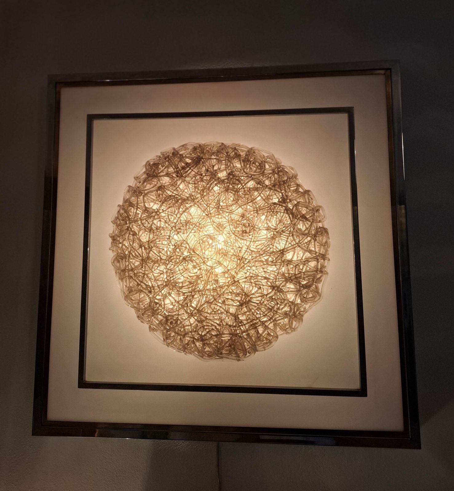 #Spaghettata#Goffredo Reggiani Applique Metal Crome Perspex 1970 Italy photo for sale