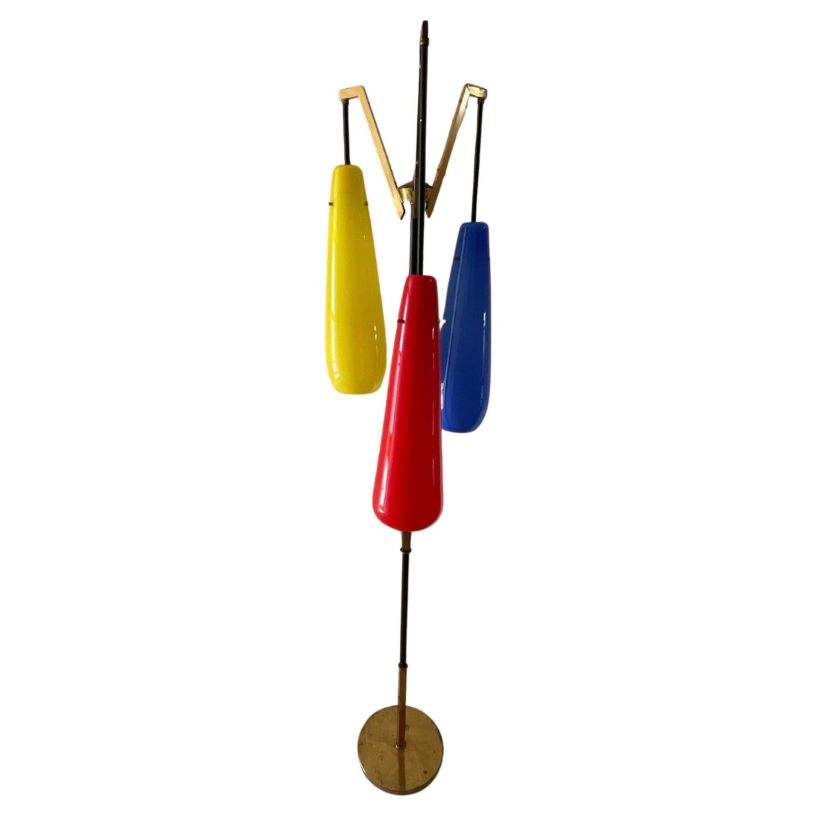 Stilnovo (Attribuita)   Lampada Da Terra Con 3 Vetri Di Murano   Italia 1960 photo furniture