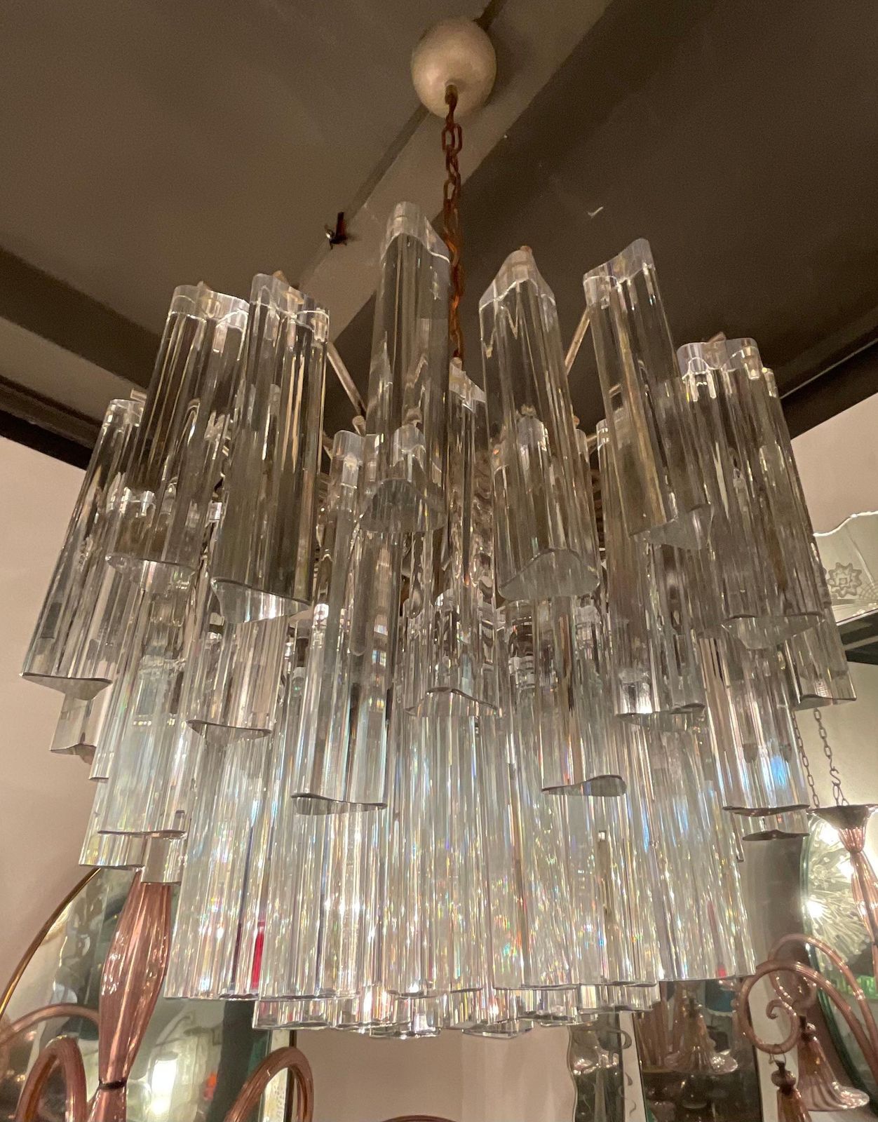 Venini   Trilobi Model Chandelier   Murano Glass   Italy 1950s photo vintage