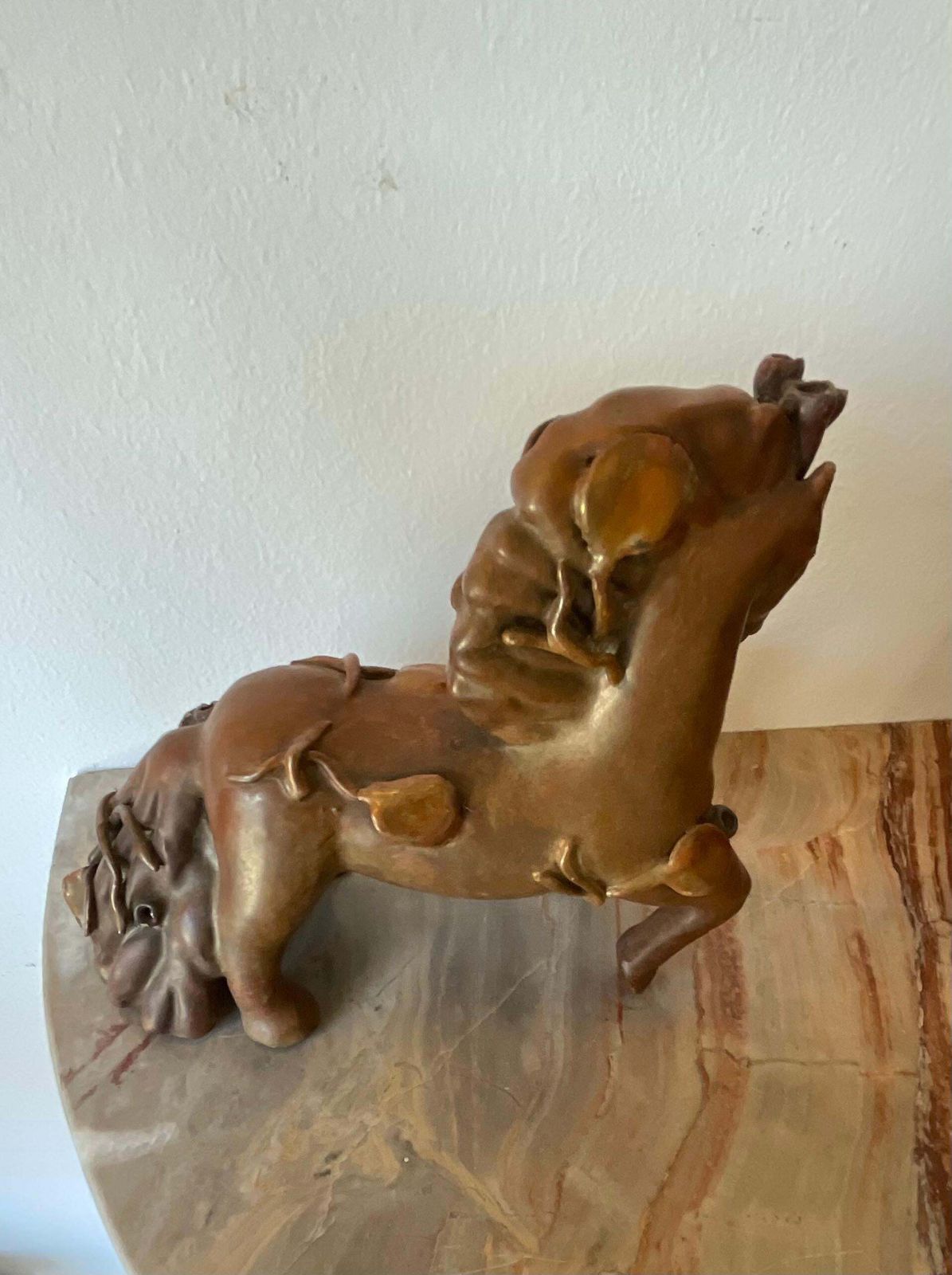 Pietro Melandri   Cavallino In Ceramica Foglie In Rilievo Smaltate   Italia 1960 photo vinterior