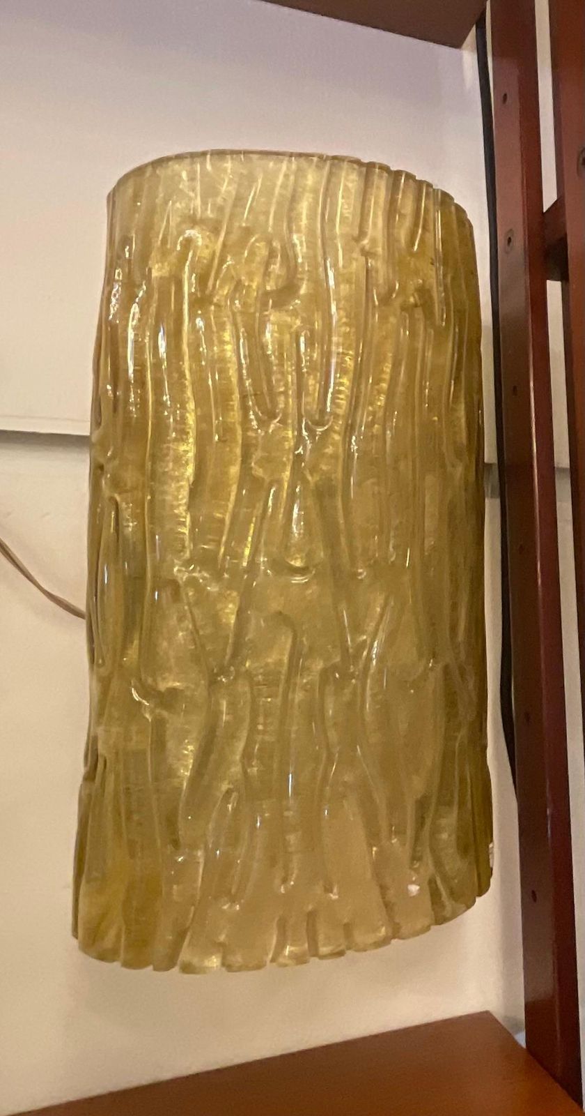 photo for sale Venini   Toni Zuccheri    Pair Sconces   Gold Murano Glass   Italy 1950.