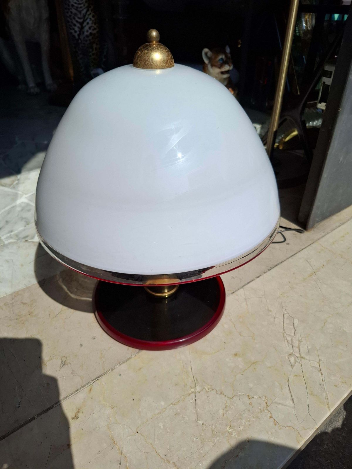 Toso/Leucos Murano Glass And Brass Table Lamp   1970 Italy. photo furniture