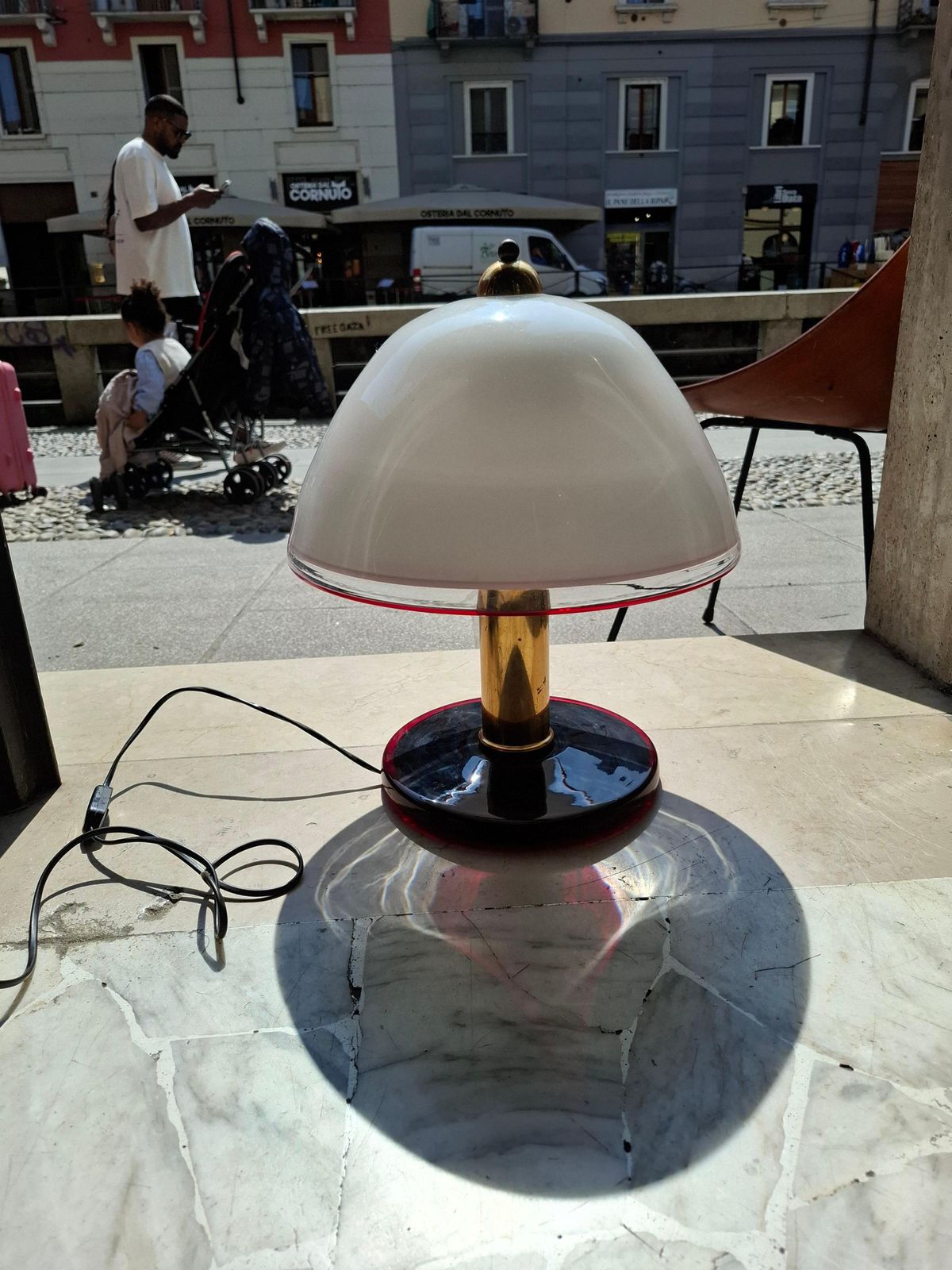 Toso/Leucos Murano Glass And Brass Table Lamp   1970 Italy. photo 2566.0