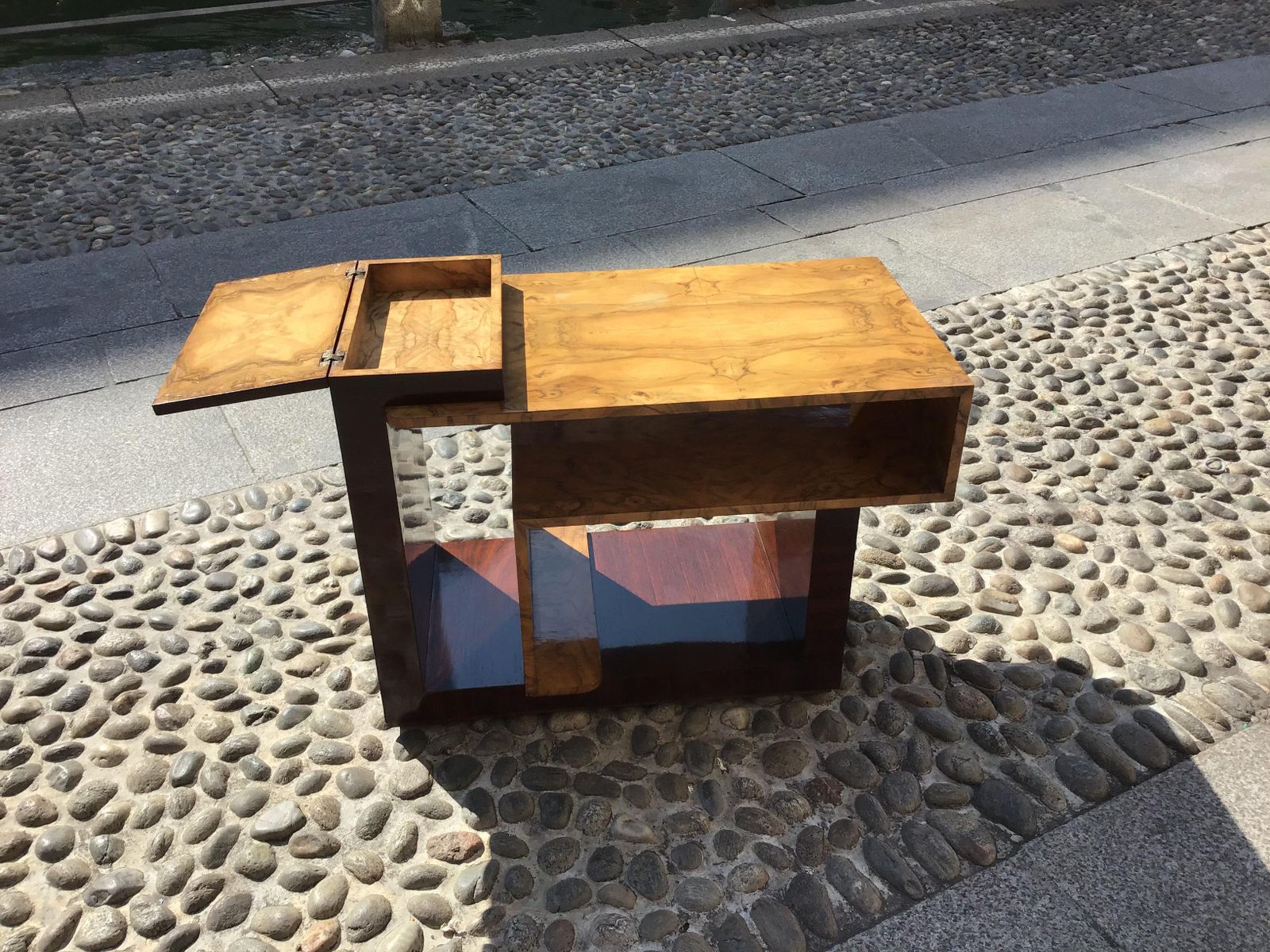 Furniture Osvaldo Borsani  Coffe Table/Etagere/Secretaire Wood Brass 1940 Italy photo