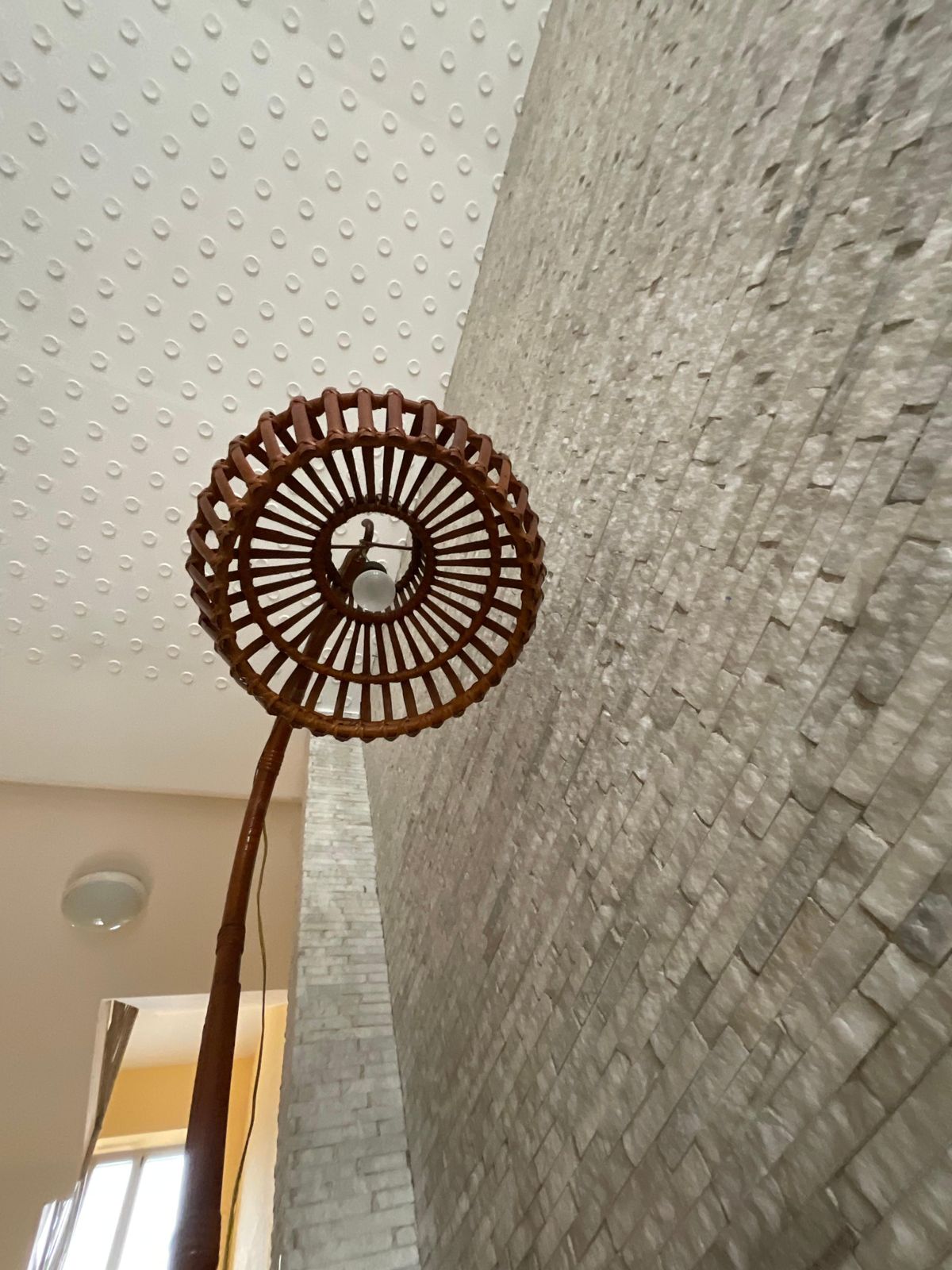 Bamboo And Wicker Lamp   Made In Italy   1960s photo for sale