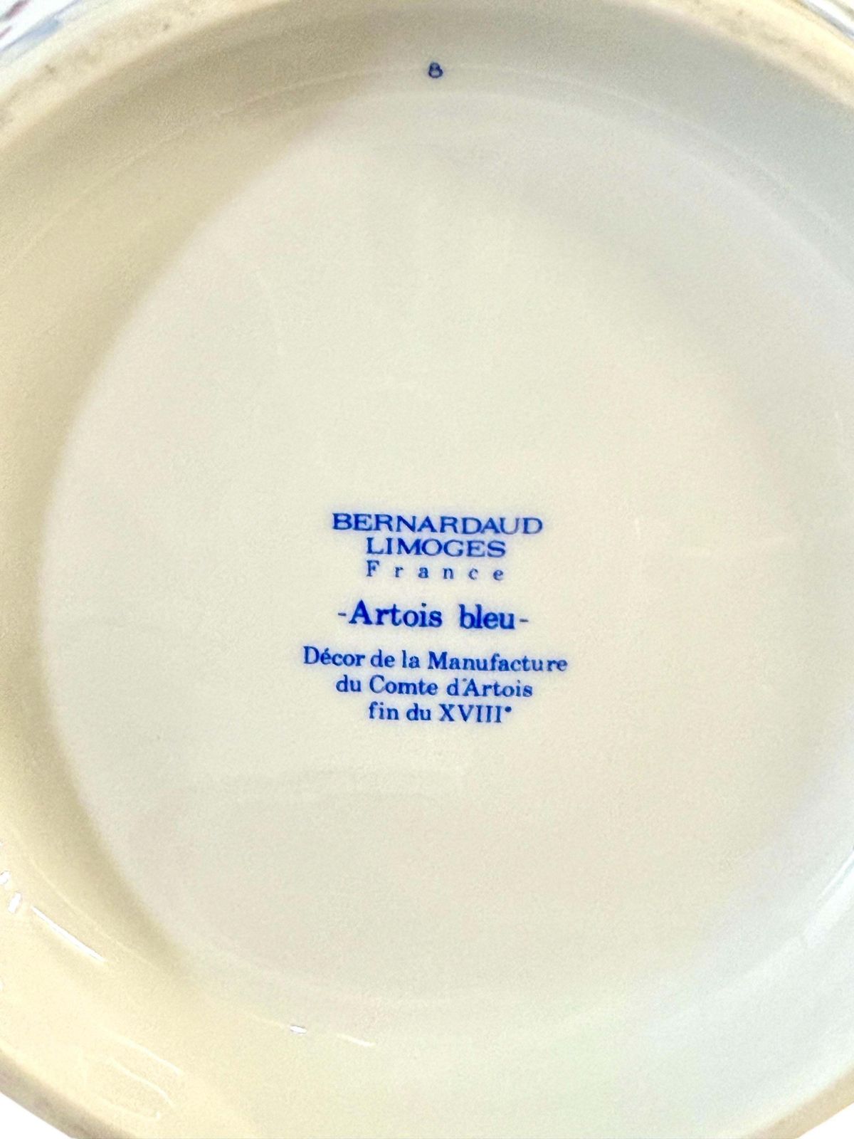 photo buy Limoges Porcelain Vase, Comte D'artois Bleu Pattern, 18th Century Design