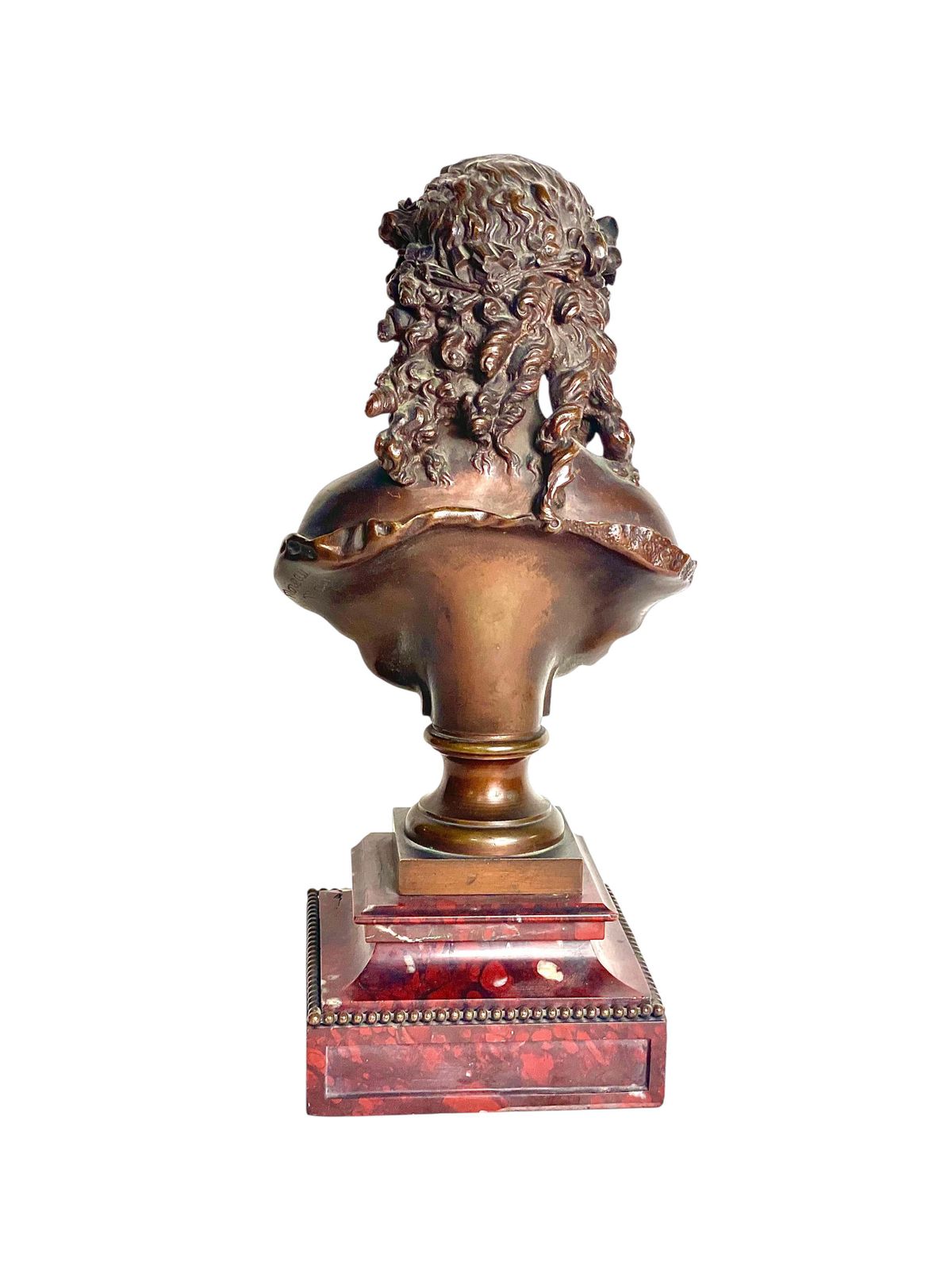 photo for sale 19th Century Bronze Bust By Mathurin Moreau On Griotte Marble Base