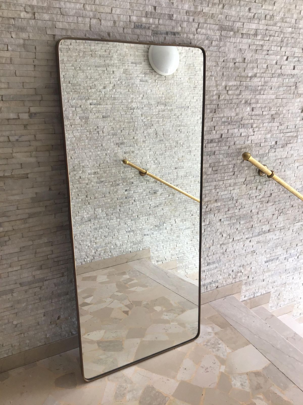 Fontana Arte Mirror Brass Wood Glass 1940 Italy photo vinterior