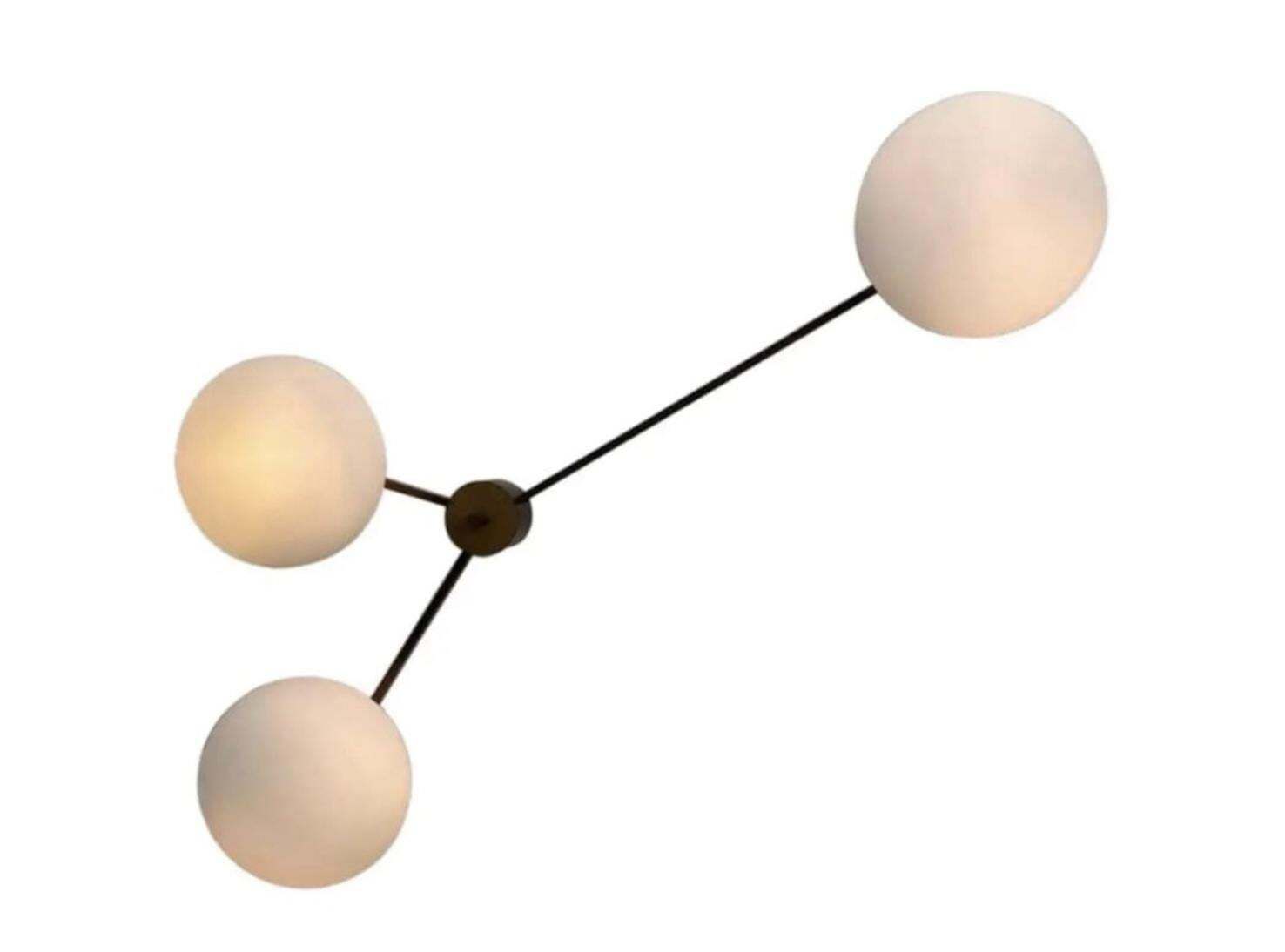 Arredoluce "Angelo Lelii" Brass Opaline Glass Brass Opaline Glass, 1961, Italy photo 16464.0