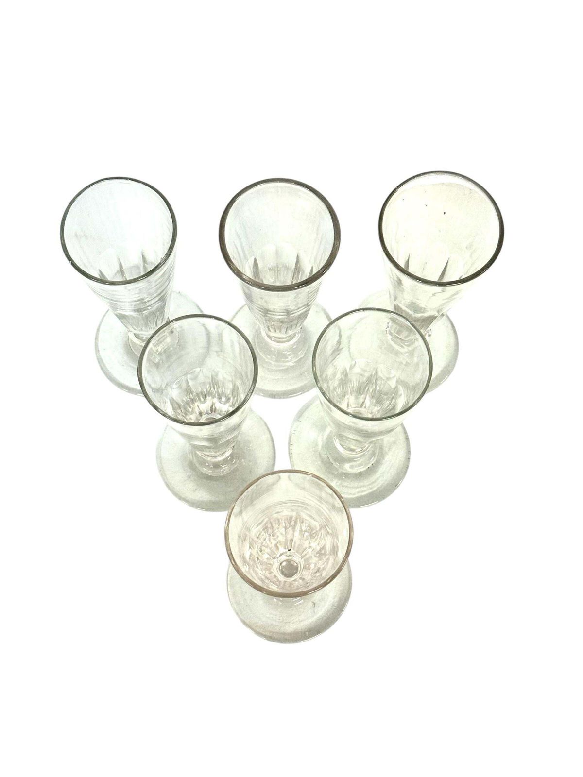6 Champagne Crystal Glasses, Attributed To Baccarat, Circa 1850 photo Home Decor